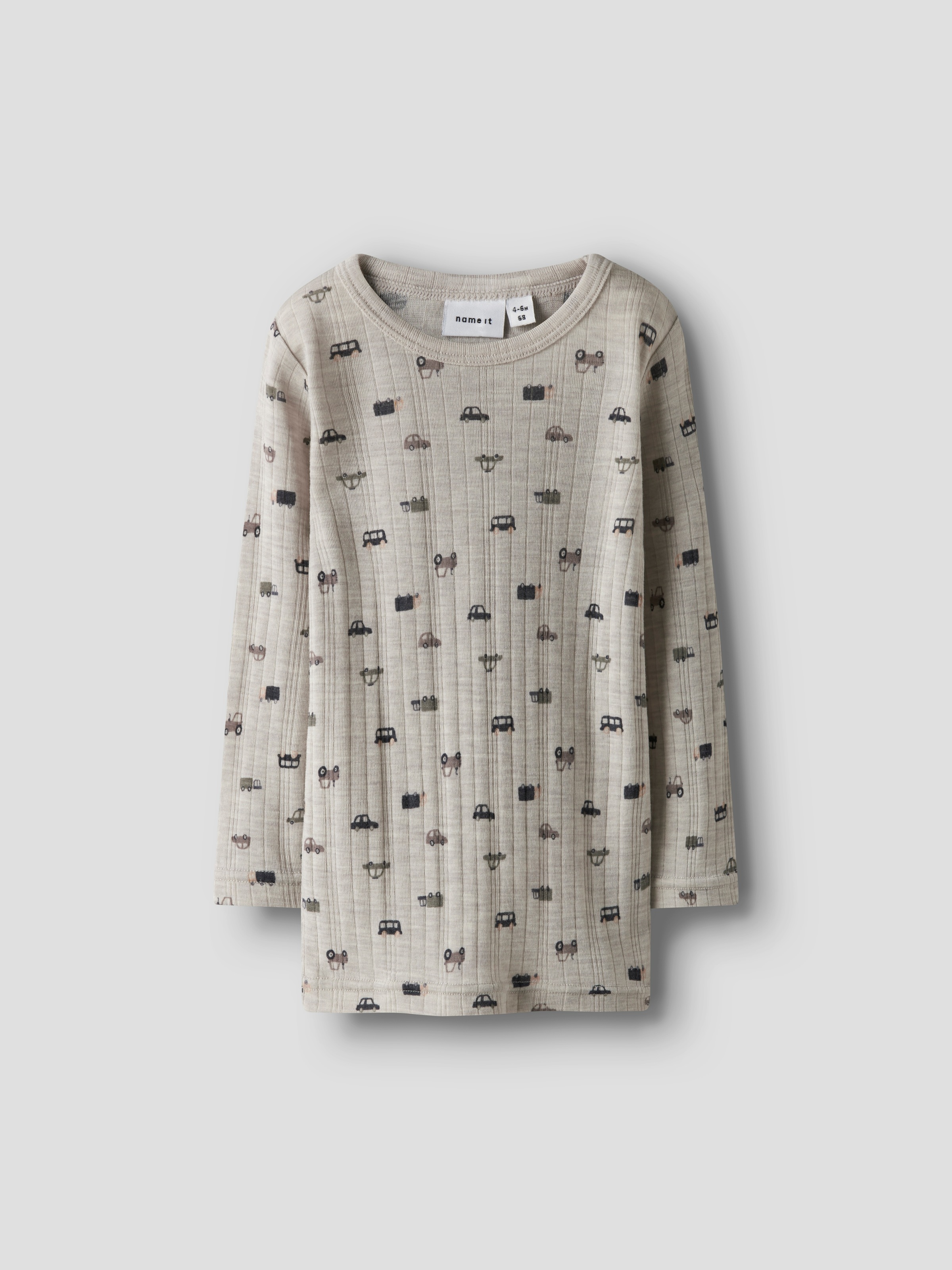 Name It Langarmshirt »NMMWANG WOOL NEEDLE LS TOP NOOS« aus reiner Merinowolle