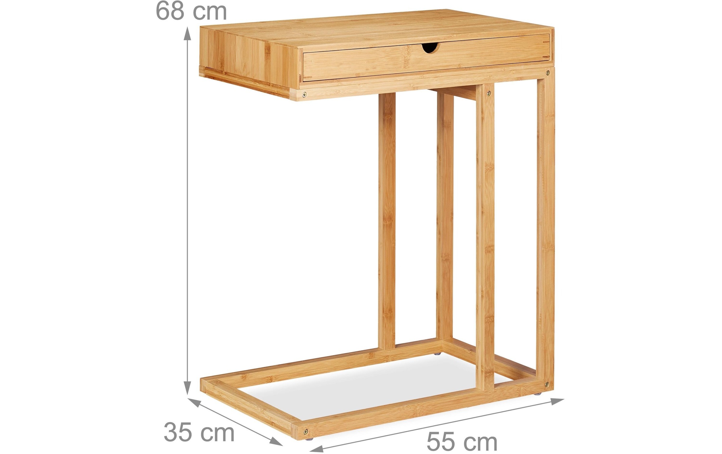 relaxdays Beistelltisch »mit Schubfach 55 cm x 68 cm«