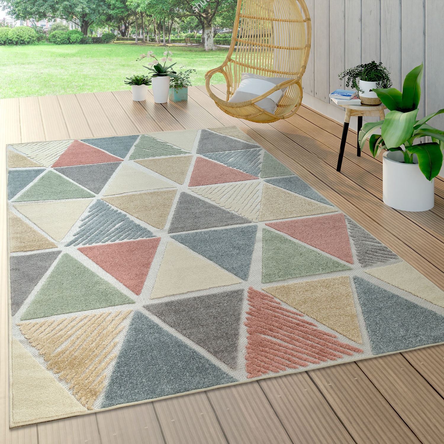 Paco Home Teppich »Stilo 860«, rechteckig, Kurzflor, 3D-Patchwork Design,  In- und Outdoor geeignet, Wohnzimmer online kaufen | Jelmoli-Versand