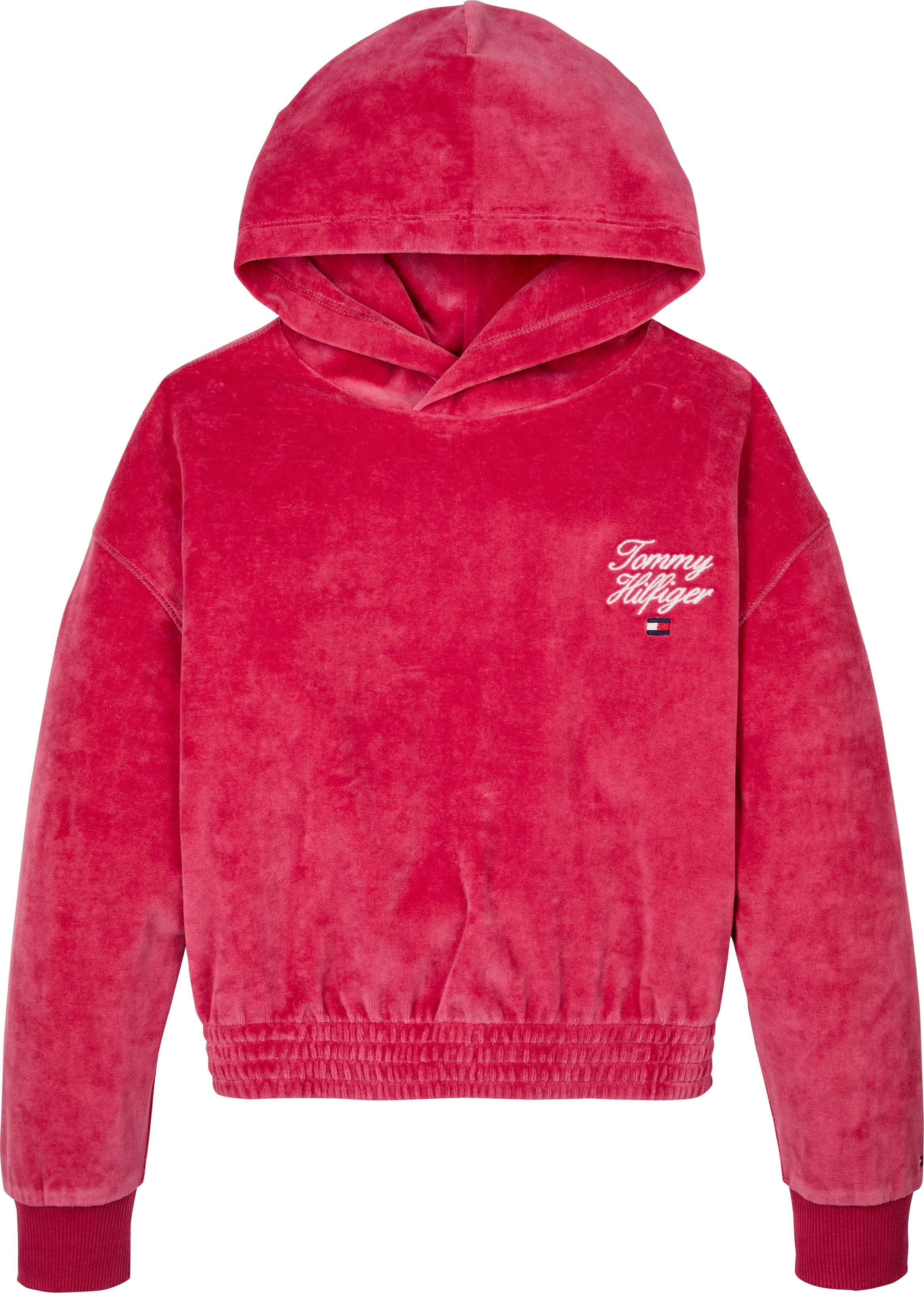 Tommy Hilfiger Hoodie »TH SCRIPT VELOUR HOODIE«, mit Logostickereien