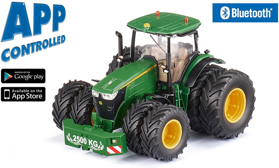 Siku RC-Traktor »SIKU Control, John Deere 7290R mit Doppelreifen (6736)«, inkl. Bluetooth App-Steuerung & Fernsteuermodul; 1:32; mit Licht