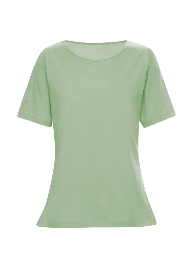 Trigema T-Shirt »TRIGEMA T-Shirt DELUXE Baumwolle mit Kristallsteinen«, (1 tlg.)
