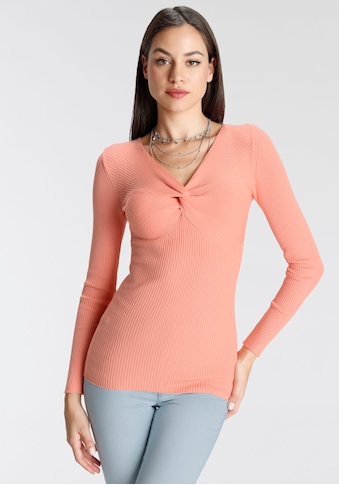 Melrose V-Ausschnitt-Pullover, mit Knoten-Detail am Ausschnitt kaufen