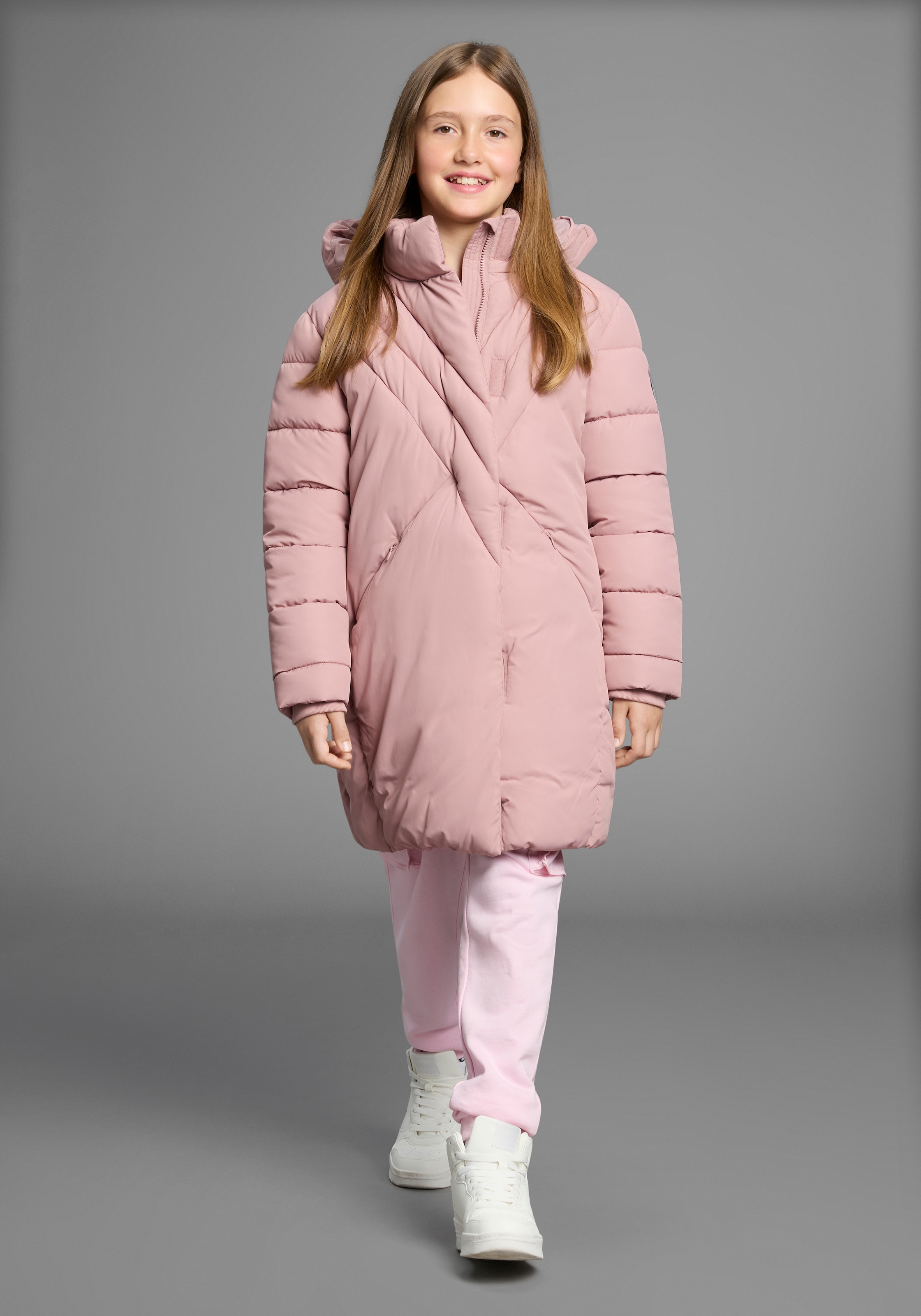 KangaROOS Outdoorjacke »Wintermantel«, mit Kapuze, Steppmantel, mit modischer Steppung, warm gefüttert