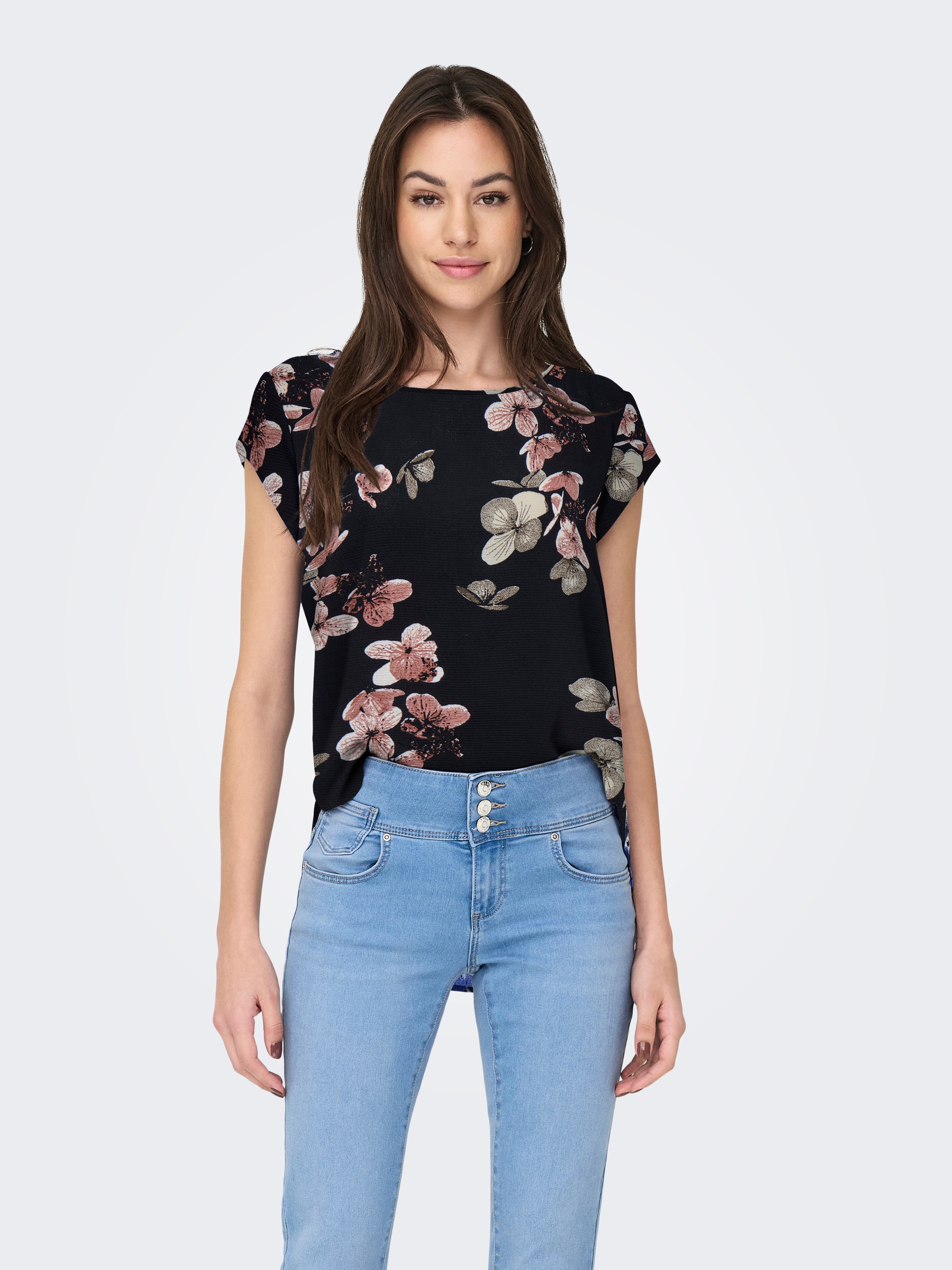 ONLY Shirtbluse »ONLVIC S/S AOP TOP NOOS PTM« mit Allover Druck