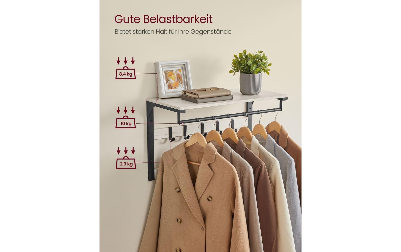 VASAGLE Garderobenleiste »10 Haken 65 cm x 42 cm«