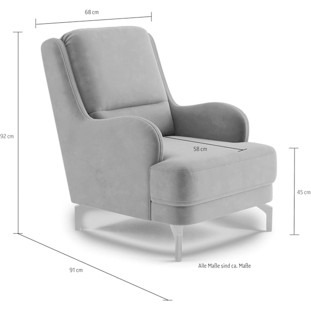 sit&more Sessel »Orient 4 V«, inkl. 1 Zierkissen mit Strass-Stein,  goldfarbenfabene Metallfüsse online bestellen | Jelmoli-Versand