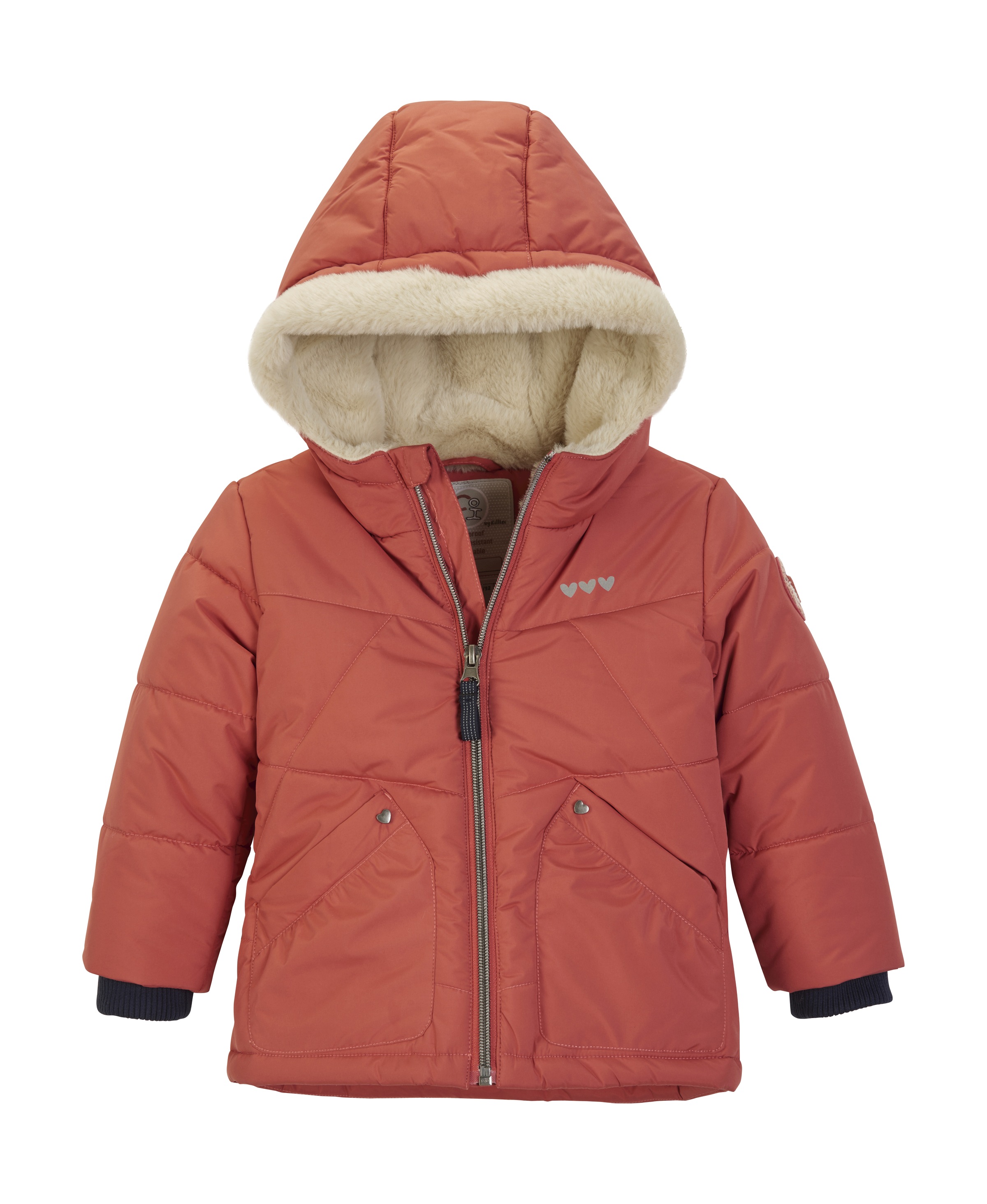 first instinct by killtec Steppjacke »FIOW 13 MNS QLTD JCKT« Gefütterte, wasserabweisende Kinderjacke mit Teddyfell und Herznieten