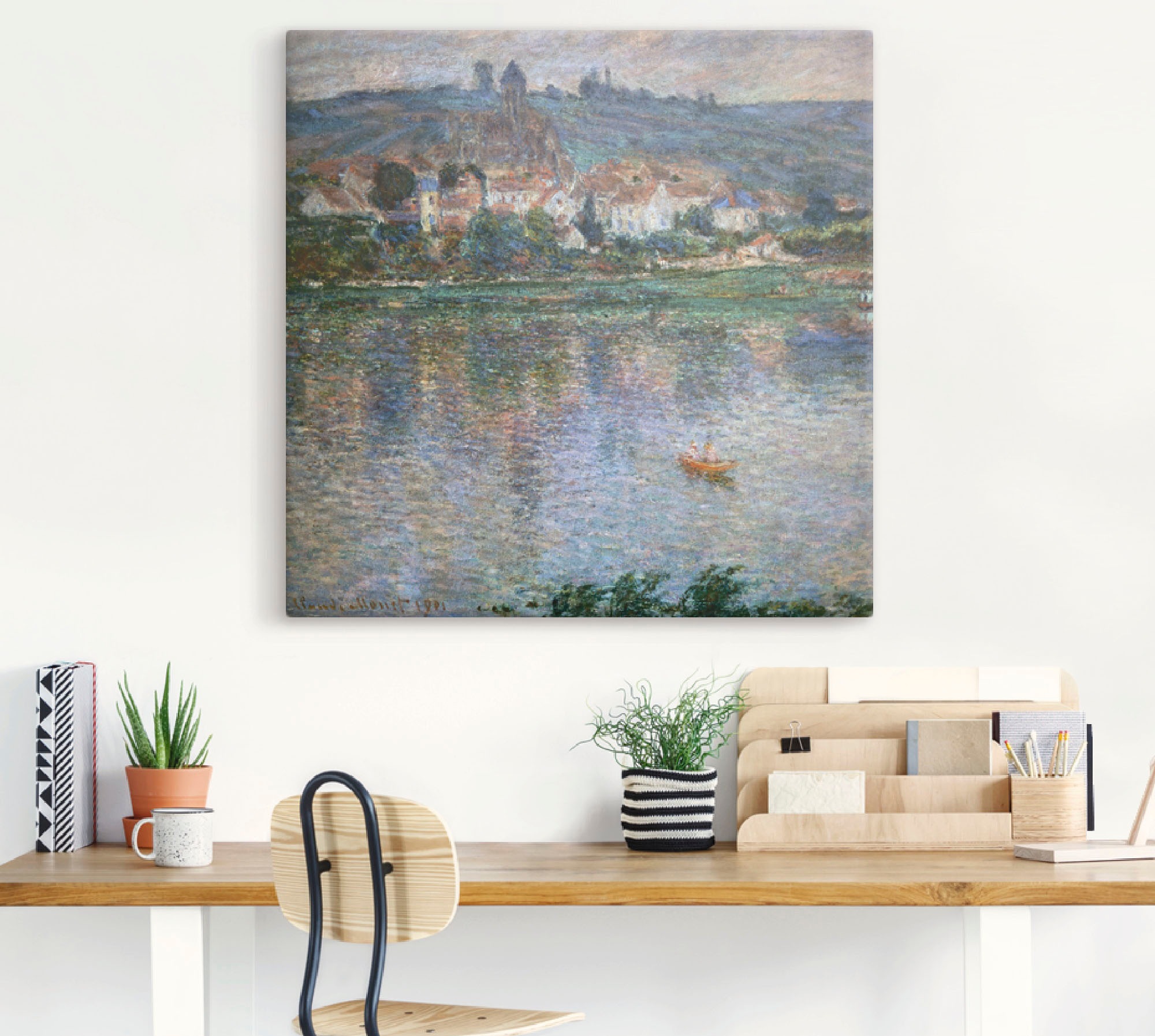 Artland Wandbild »Blick über den Fluss auf Vetheuil. 1901«, Gewässer, (1 St.), als Alubild, Leinwandbild, Wandaufkleber oder Poster in versch. Grössen