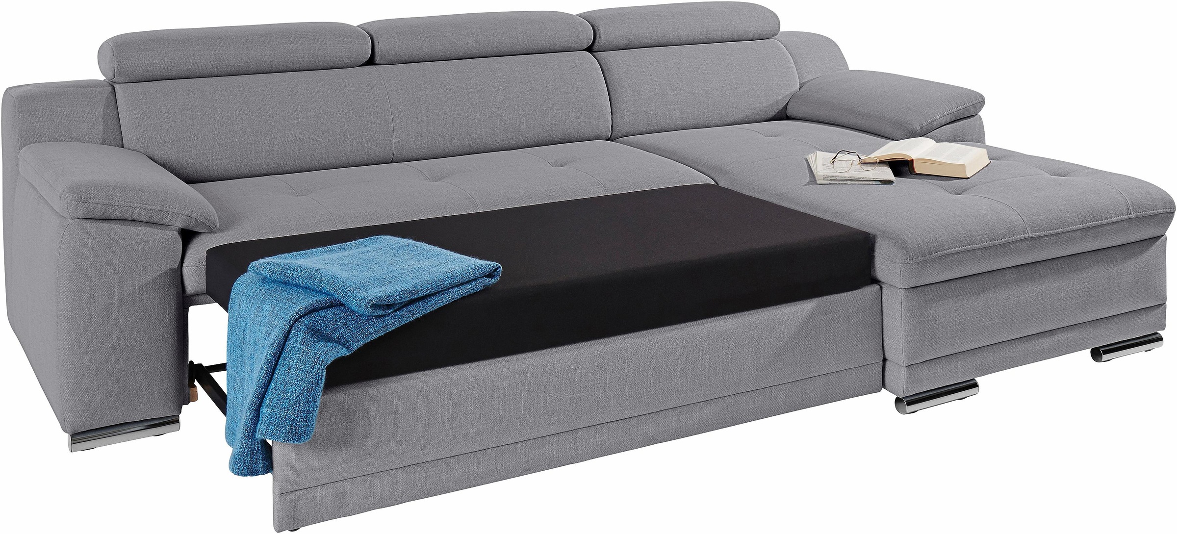 sit&more Ecksofa »Andiamo L-Form«, wahlweise mit Bettfunktion, inklusive Kopfteilverstellung