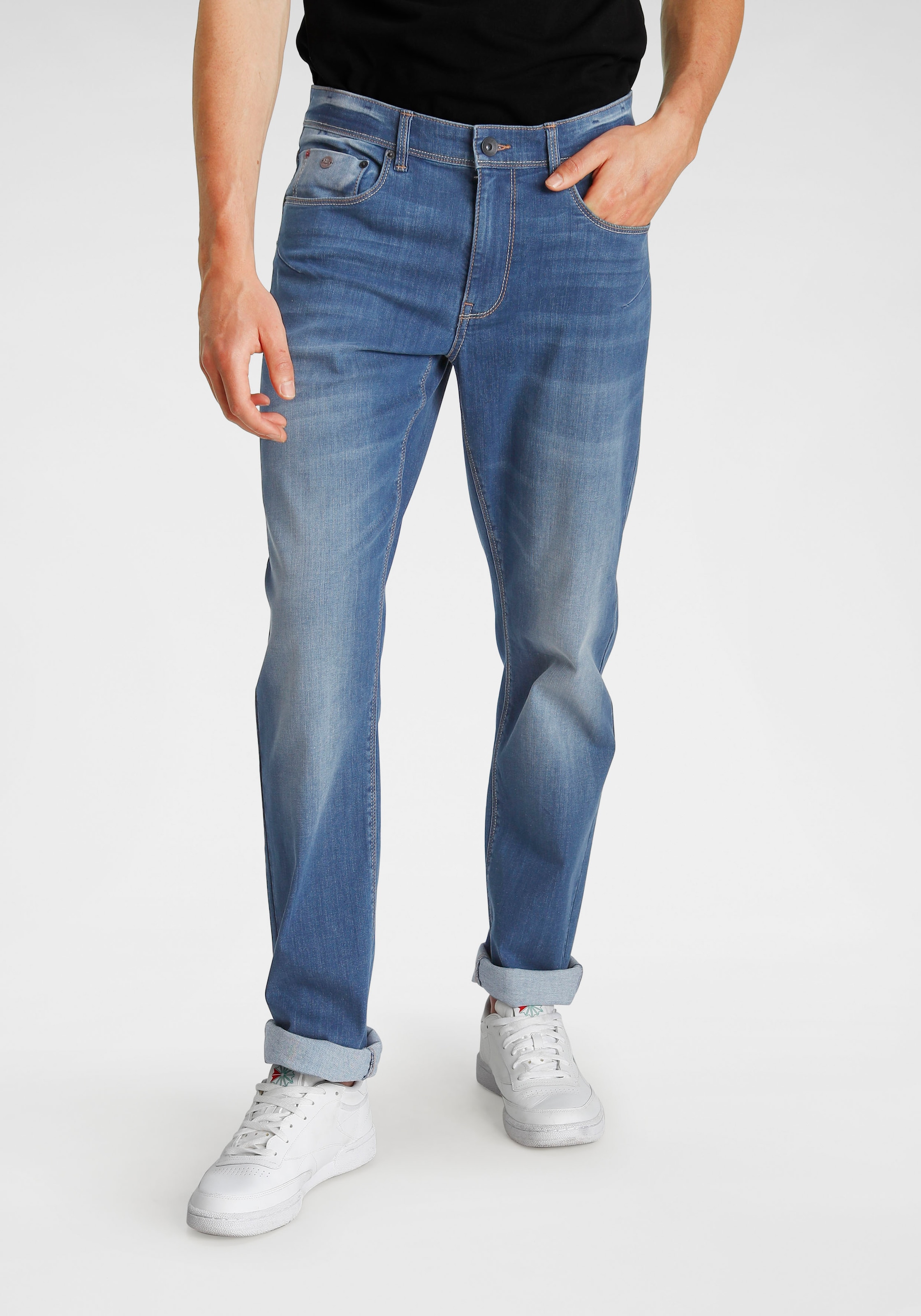 H.I.S Comfort-fit-Jeans »ANTIN«, bequeme Passform, gerades Bein, mit Used-Waschung