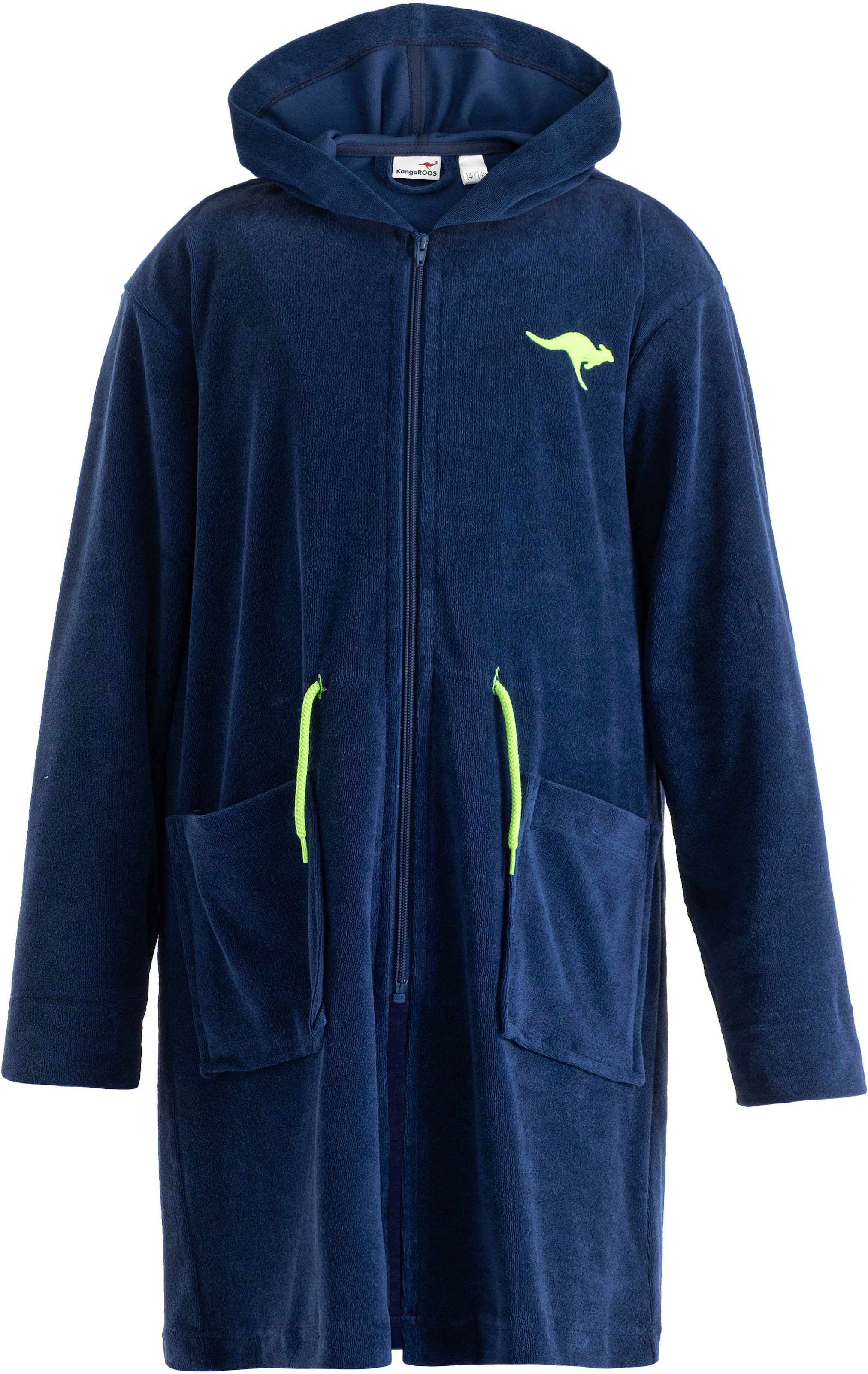 KangaROOS Kinderbademantel »Kira, Ideal für Zuhause, Schwimmbad oder im Urlaub«, (1 St.), modernen, sportliches Design, leuchtenden Akzenten
