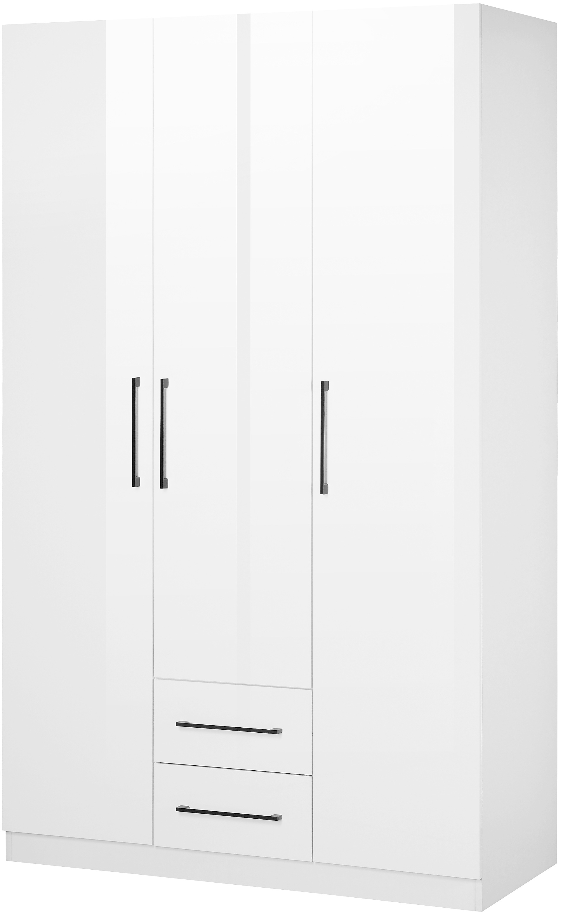 GOODproduct Kleiderschrank »Sylt Schlafzimmerschrank Garderobe Schrank Bestseller hochglanz« hochwertige schwarze Metallgriffe, Drehtürenschrank mit perfekter Innenausstattung, Breite 120cm