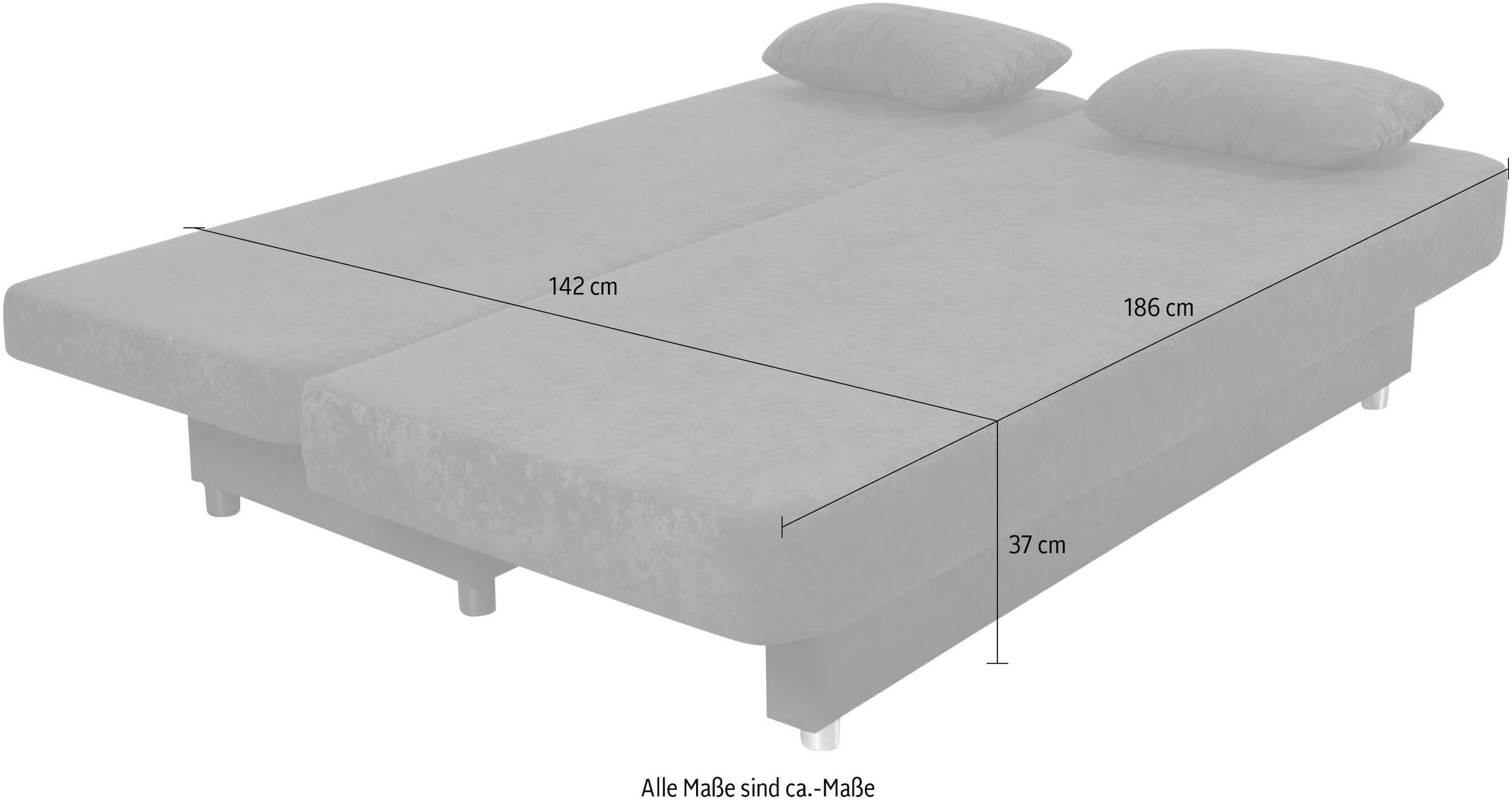 COLLECTION AB Schlafsofa »Ulla inkl. Bettfunktion und Bettkasten«, Schlafsofa,Bettfunktion,Bettkasten,inkl. Rückenkissen,Armlehnekissen