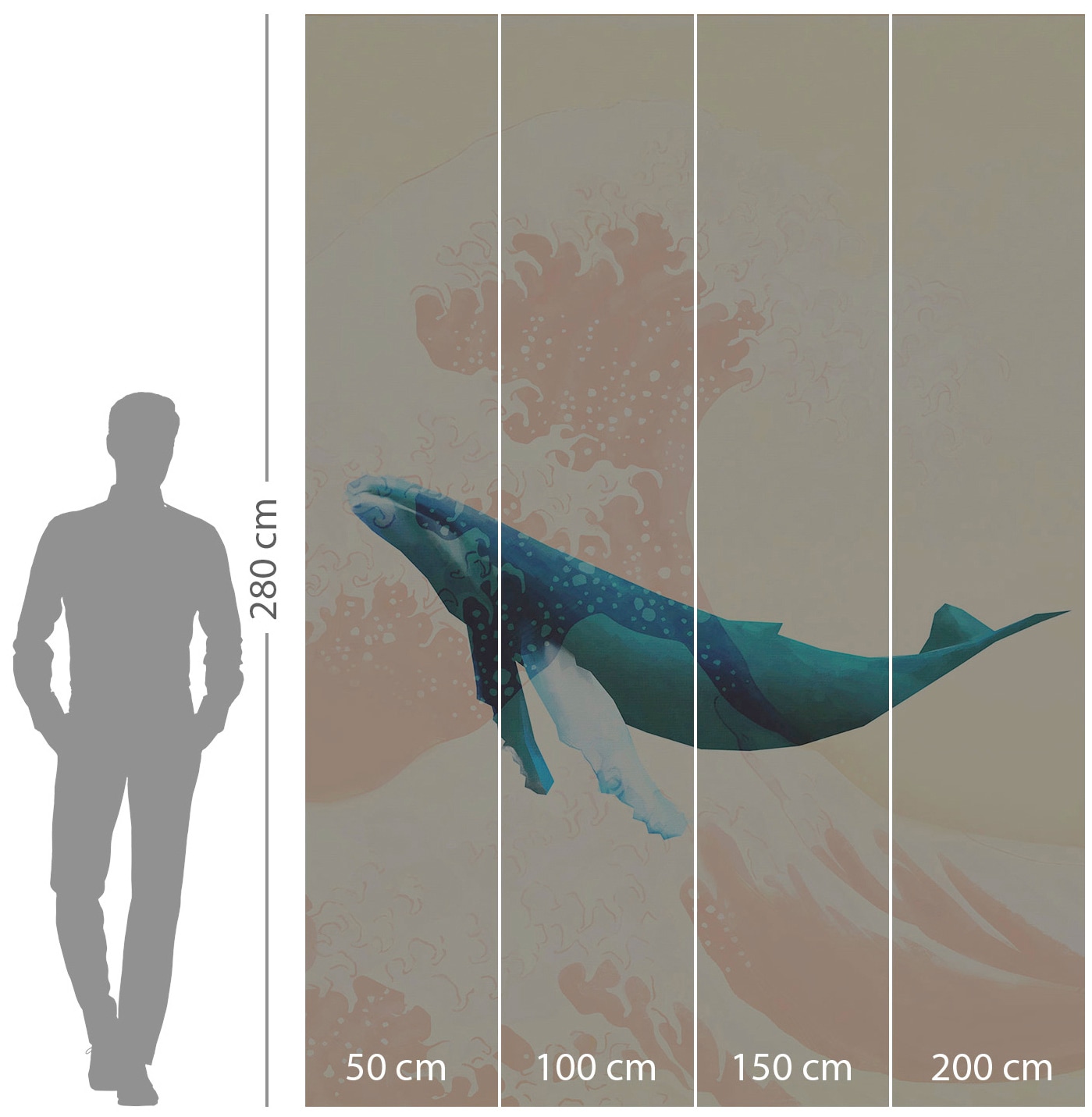 Komar Vliestapete »Digitaldruck Vlies - Whale Voyage - Grösse 200 x 280 cm«, bedruckt, Kinderzimmer