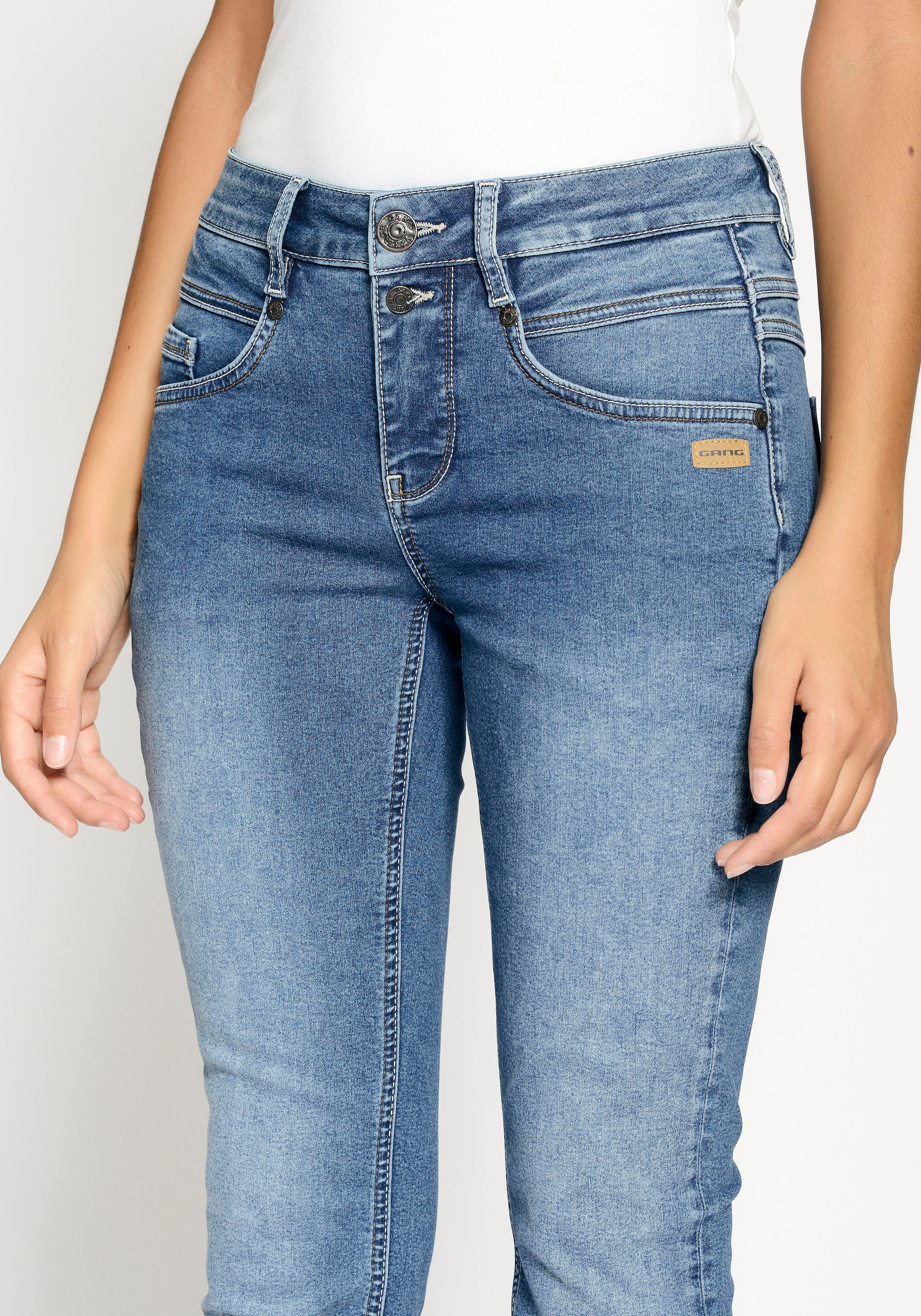 bestellen Passe GANG vorne mit bei Skinny-fit-Jeans »94MORA«, 3-Knopf-Verschluss und online Jelmoli-Versand Schweiz