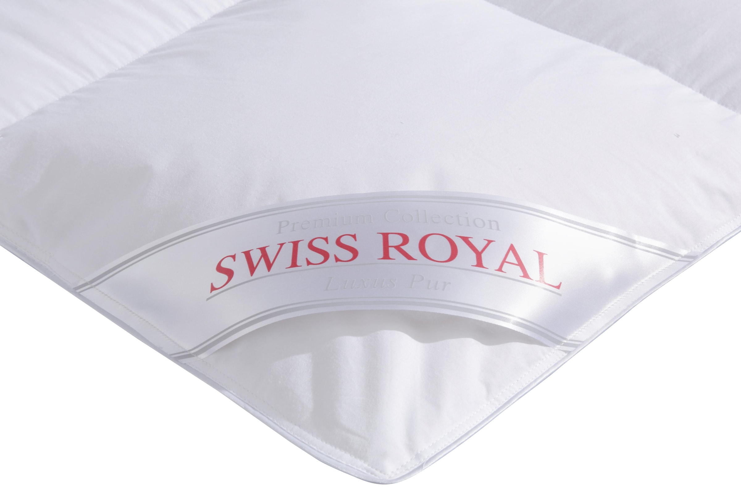 Haeussling Daunenbettdecke »Swiss Royal, Bettdecken für Sommer und Winter, Ganzjahresdecke, Decke«, warm, Füllung 90% Daunen, 10% Federn, Bezug 100% Baumwolle, (1 St.), Bettdecke 135x200 cm, 155x220 cm & weitere Grössen, Made in Germany