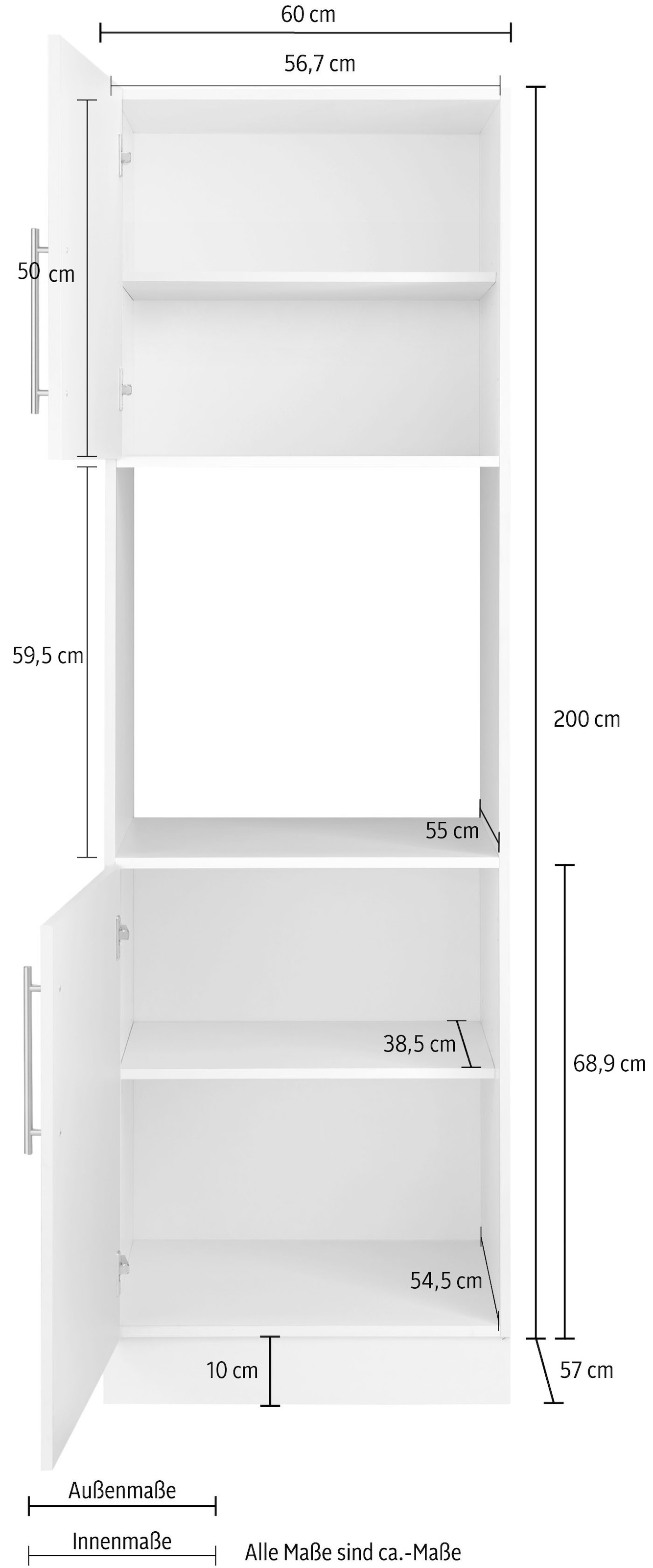 wiho Küchen Backofenumbauschrank »Cali«, 60 cm breit