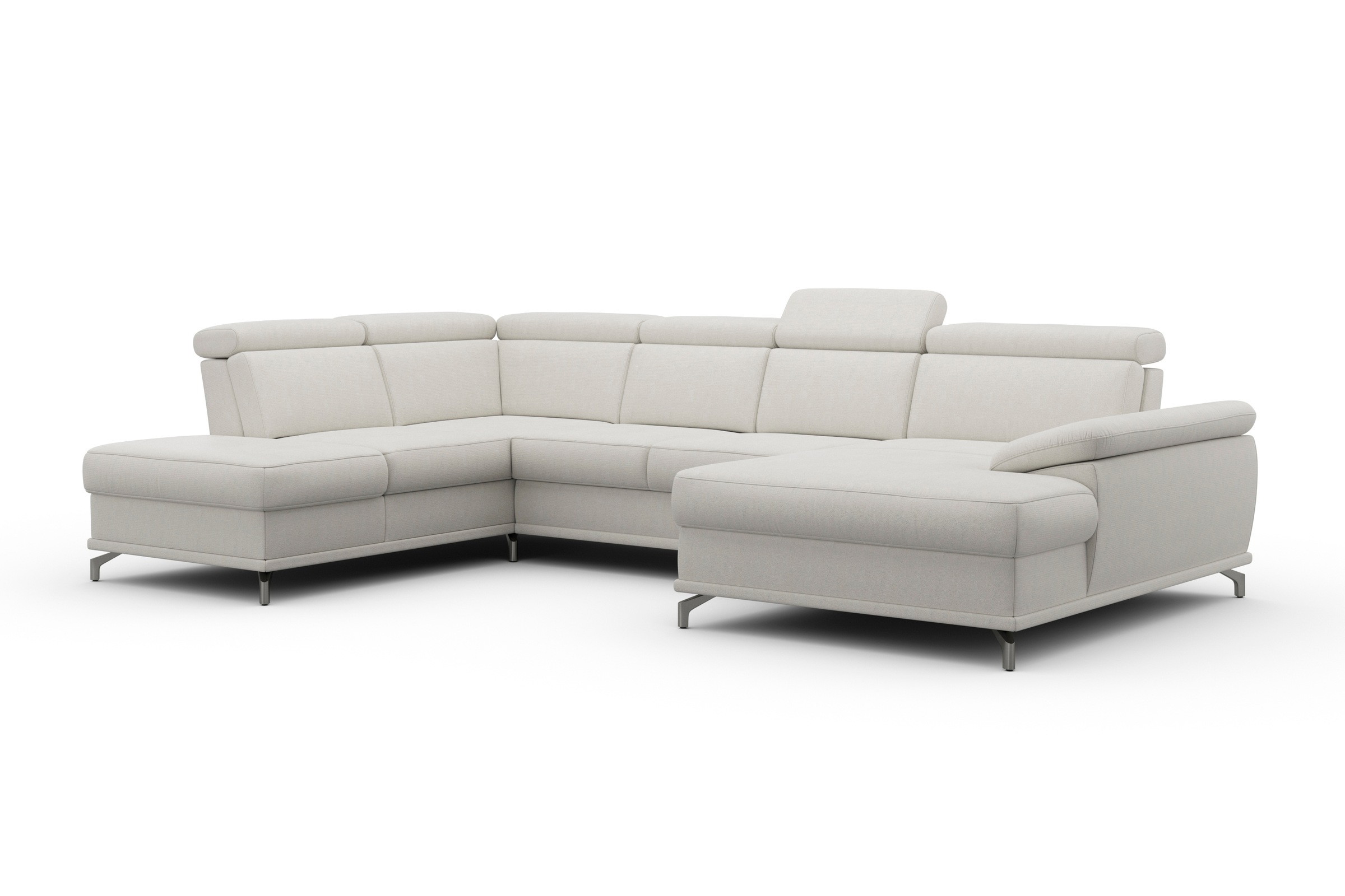 sit&more Wohnlandschaft »Cabrio U-Form, mit Sitztiefenverstellung, Arm- und Kopfteilverstellung«, 3 Nierenkissen, Federkern, optional Bettfunktion und Stauraum