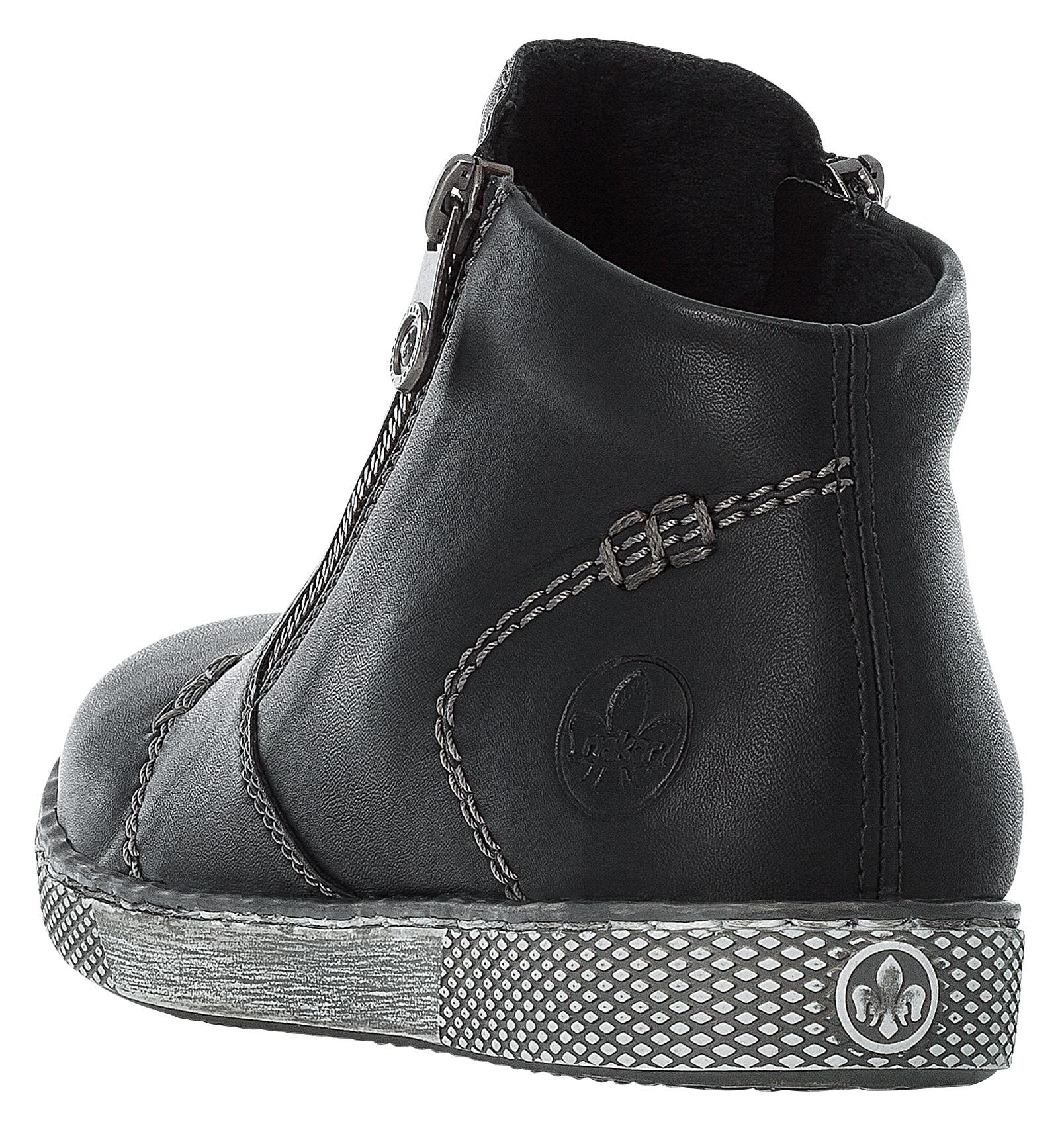 Rieker Schlupfboots, Stiefelette, Schlupfboots mit Reissverschluss