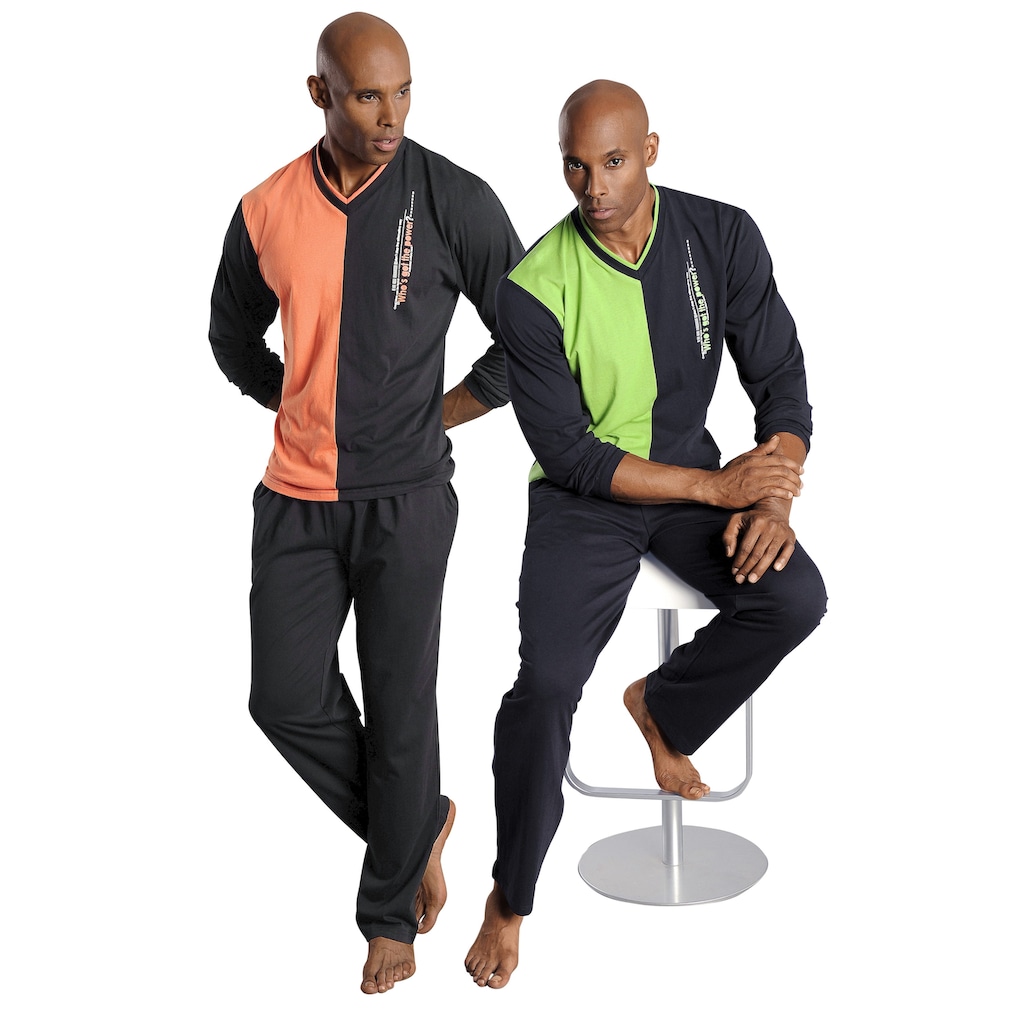 le jogger® Pyjama, (Packung, 4 tlg., 2 Stück)