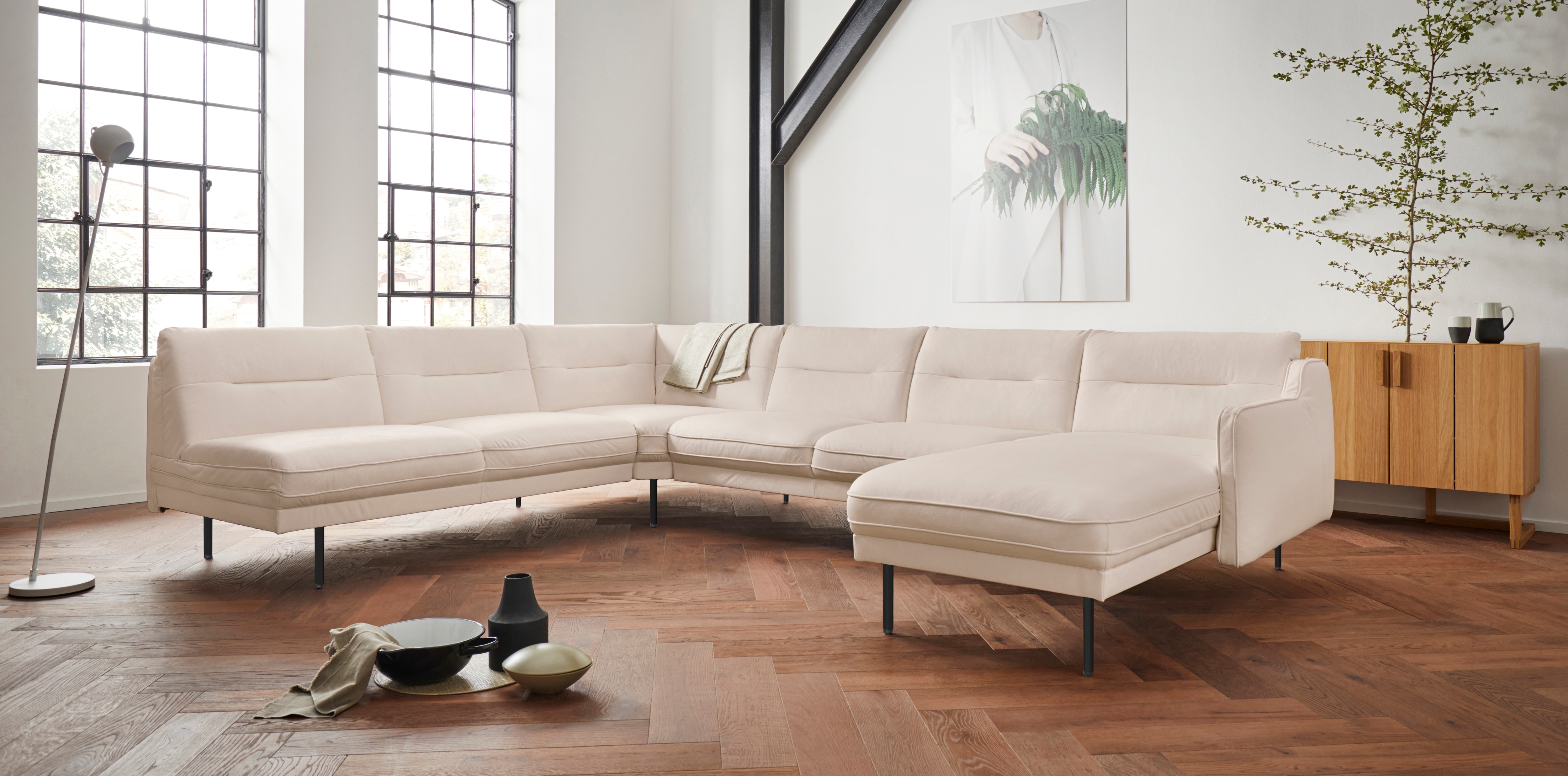 Home affaire Wohnlandschaft "Nordfyn U-Form" edles Design in 3 Bezugsqualitäten, Design by Morten Georgsen