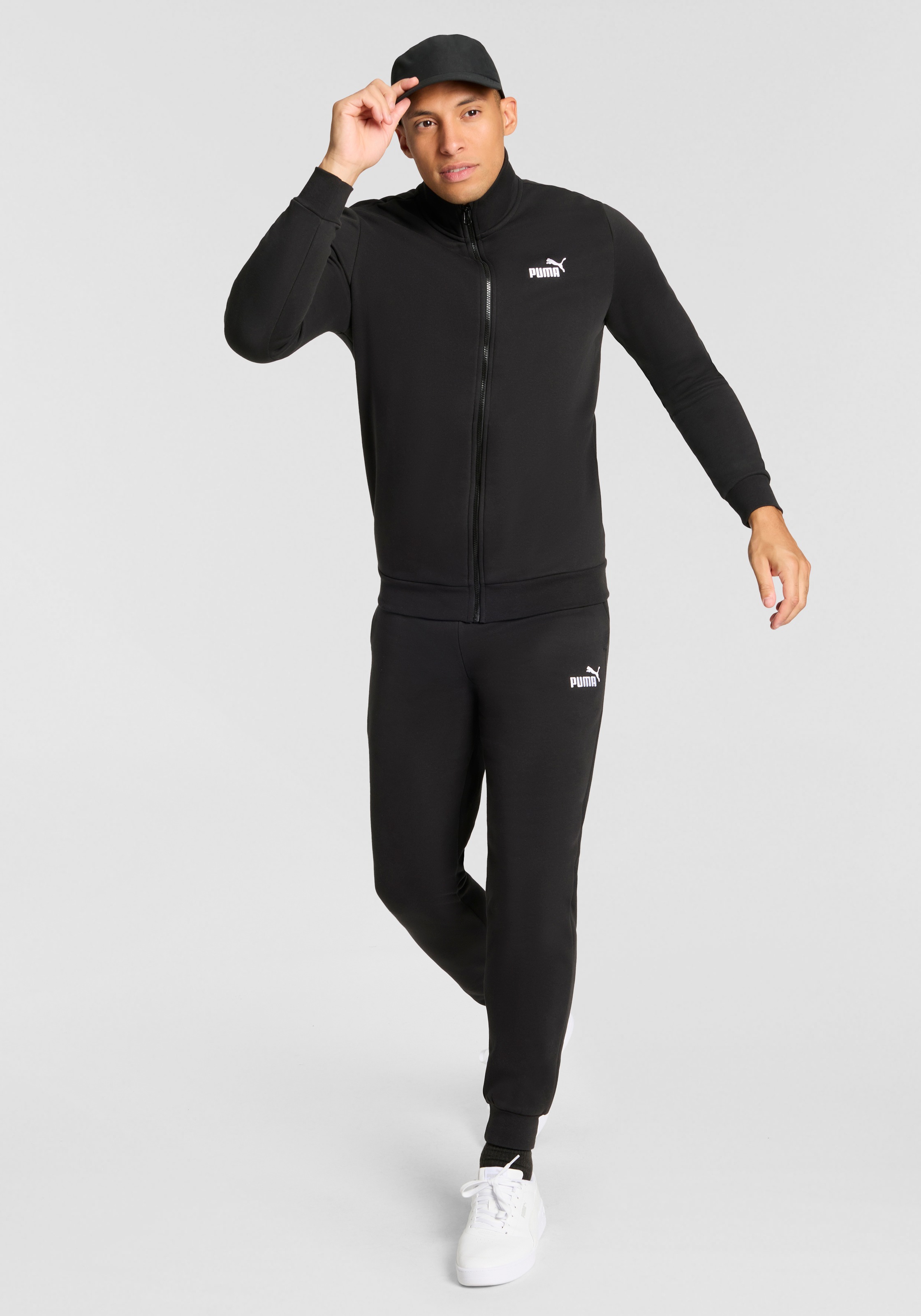 PUMA Trainingsanzug »ESS SWEAT SUIT FL« 2 Stk. zweiteiliges Set, aus Baumwollmischung, Regular Fit