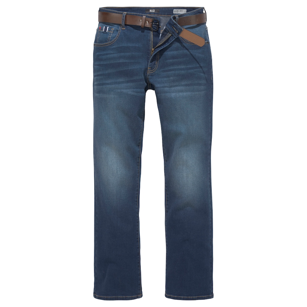 H.I.S Bootcut-Jeans »BOOTH«, (Set, mit abnehmbarem Gürtel)