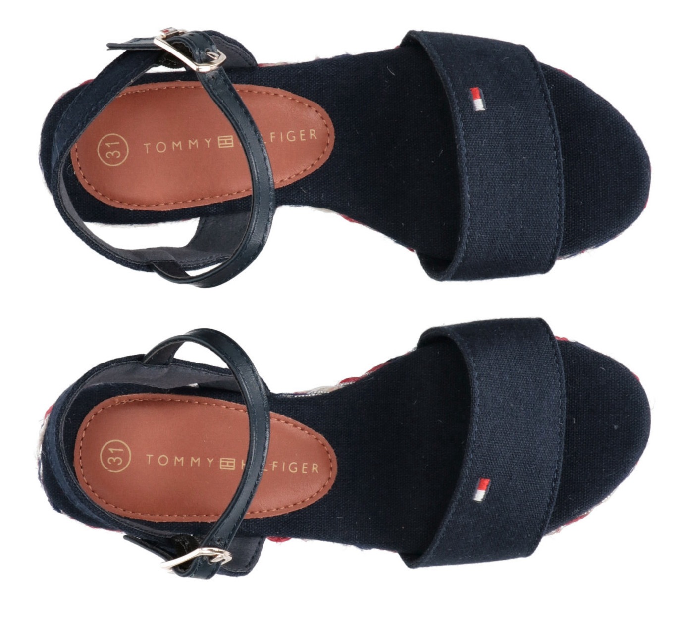 Tommy Hilfiger Keilsandalette »ROPE WEDGE SANDAL«, Sommerschuh, Sandale, Keilabsatz, mit geflochtener Umrandung