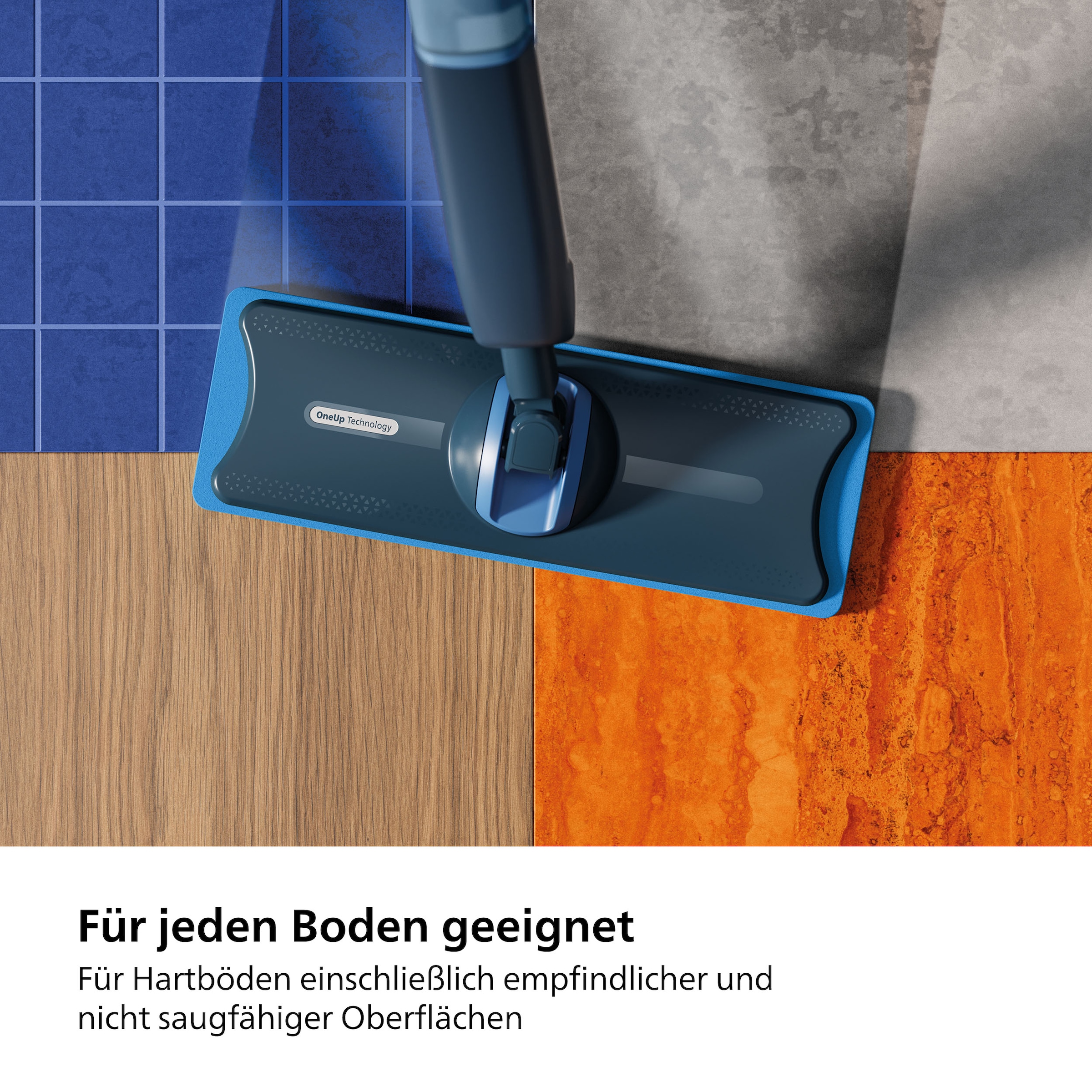 Philips Fussbodenreiniger »OneUp XV1892/02, hochkonzentrierte Bodenlösung«, (2 St.), für alle Bodenarten (auch Holzböden) geeignet