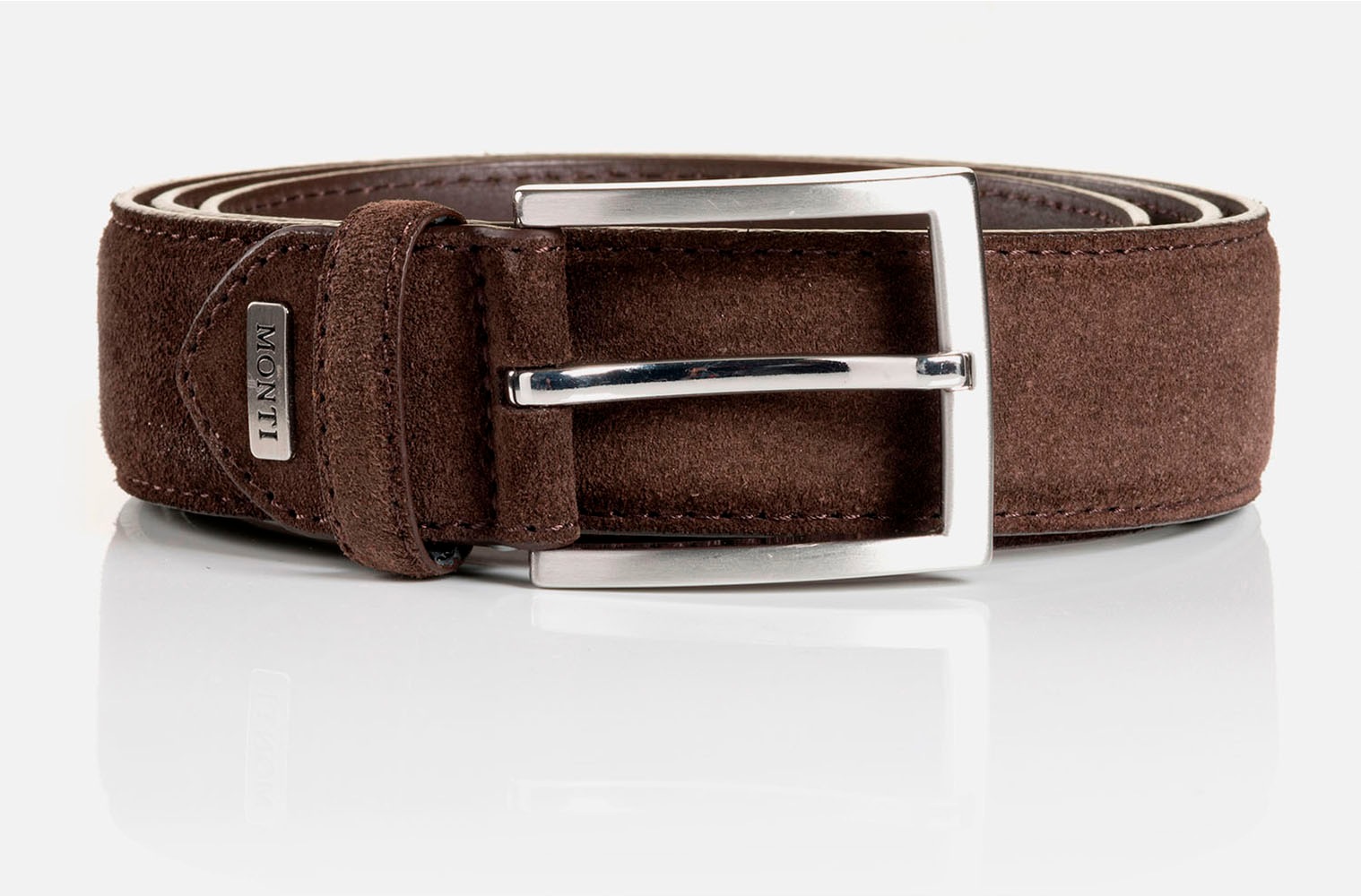 MONTI Ledergürtel 3,5 cm breit, Business-Casual, Veloursleder, kürzbar