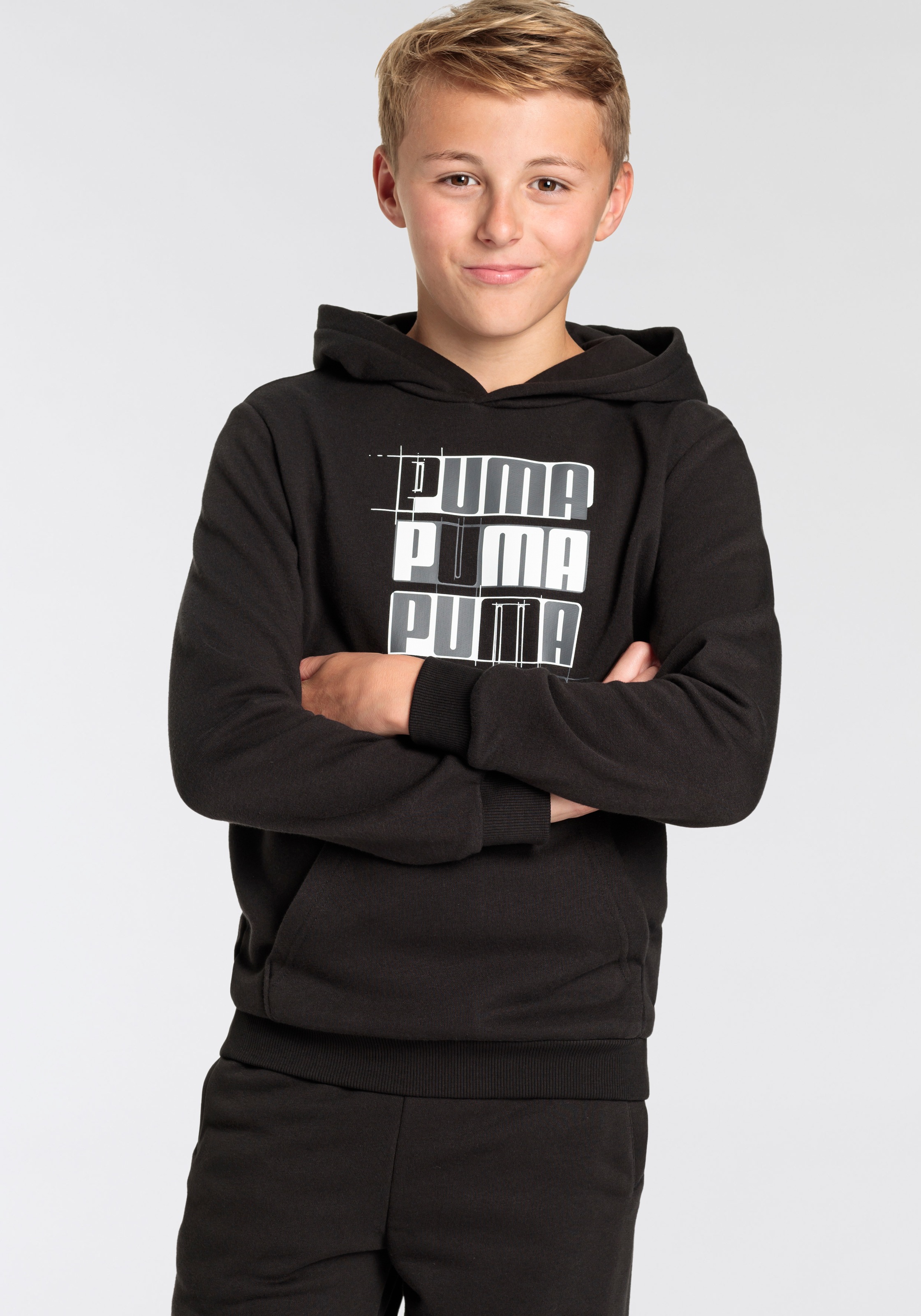 PUMA Kapuzensweatshirt »ESS+ LOGO LAB HOODIE TR B«, 1 Stk. mit Kängurutasche, aus Baumwollmischung, Regular Fit