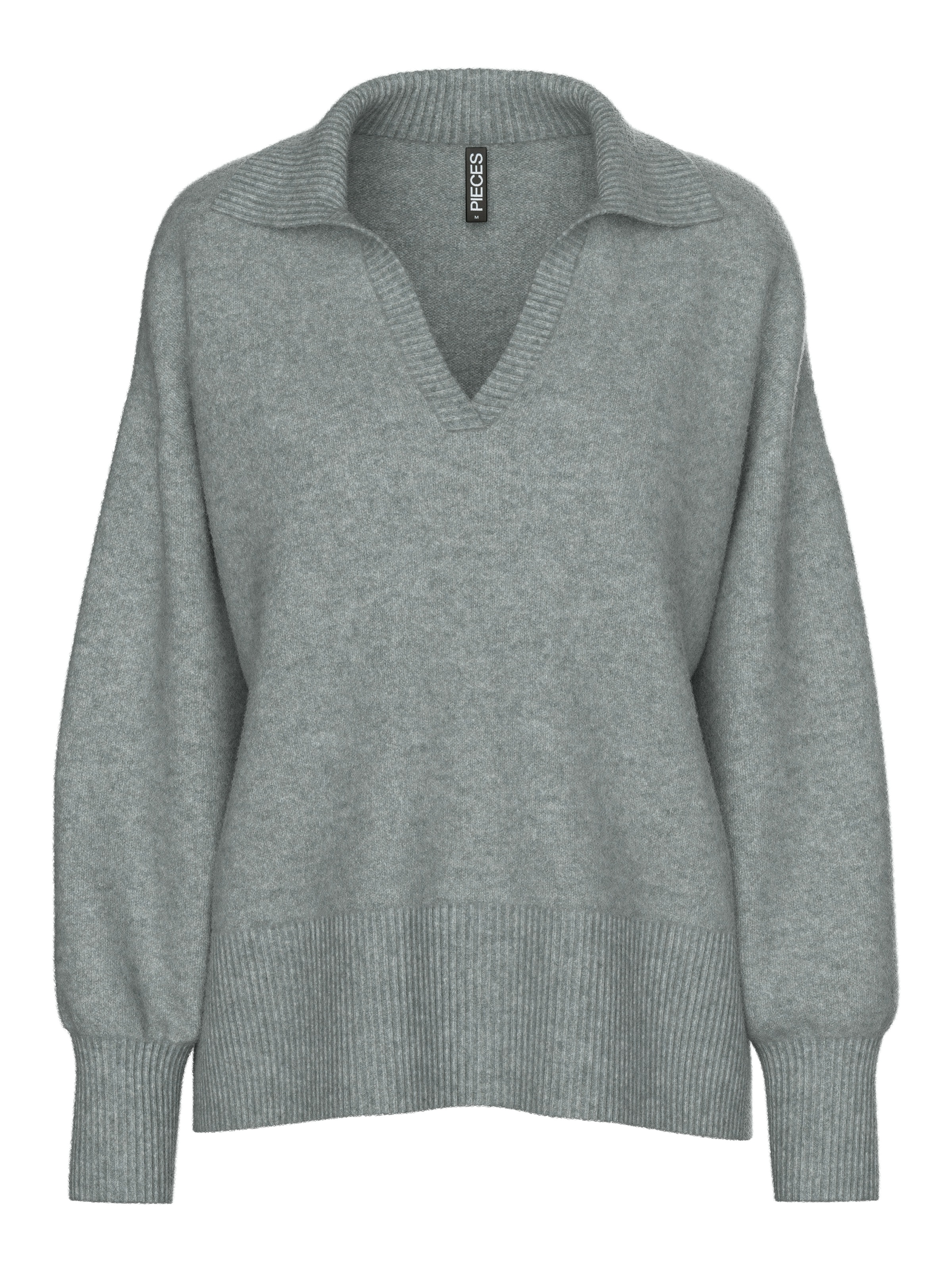 pieces V-Ausschnitt-Pullover »PCMALOU LS POLO KNIT NOOS BC«