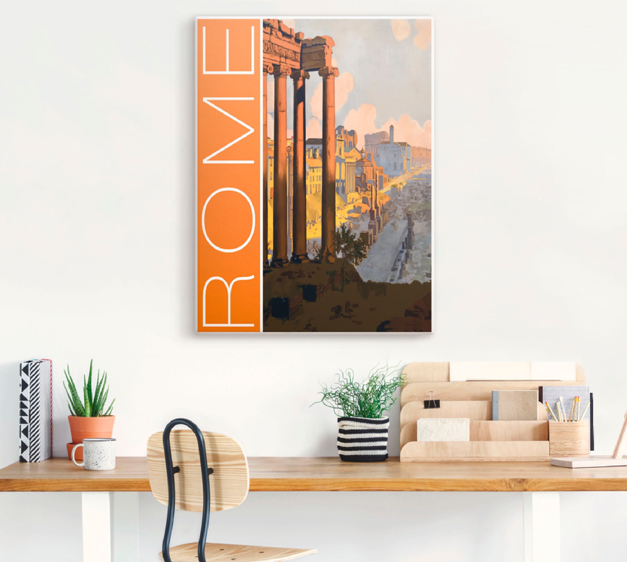 Artland Leinwandbild »Rom Vintage Reiseplakat«, Italien, (1 St.), auf Keilrahmen gespannt