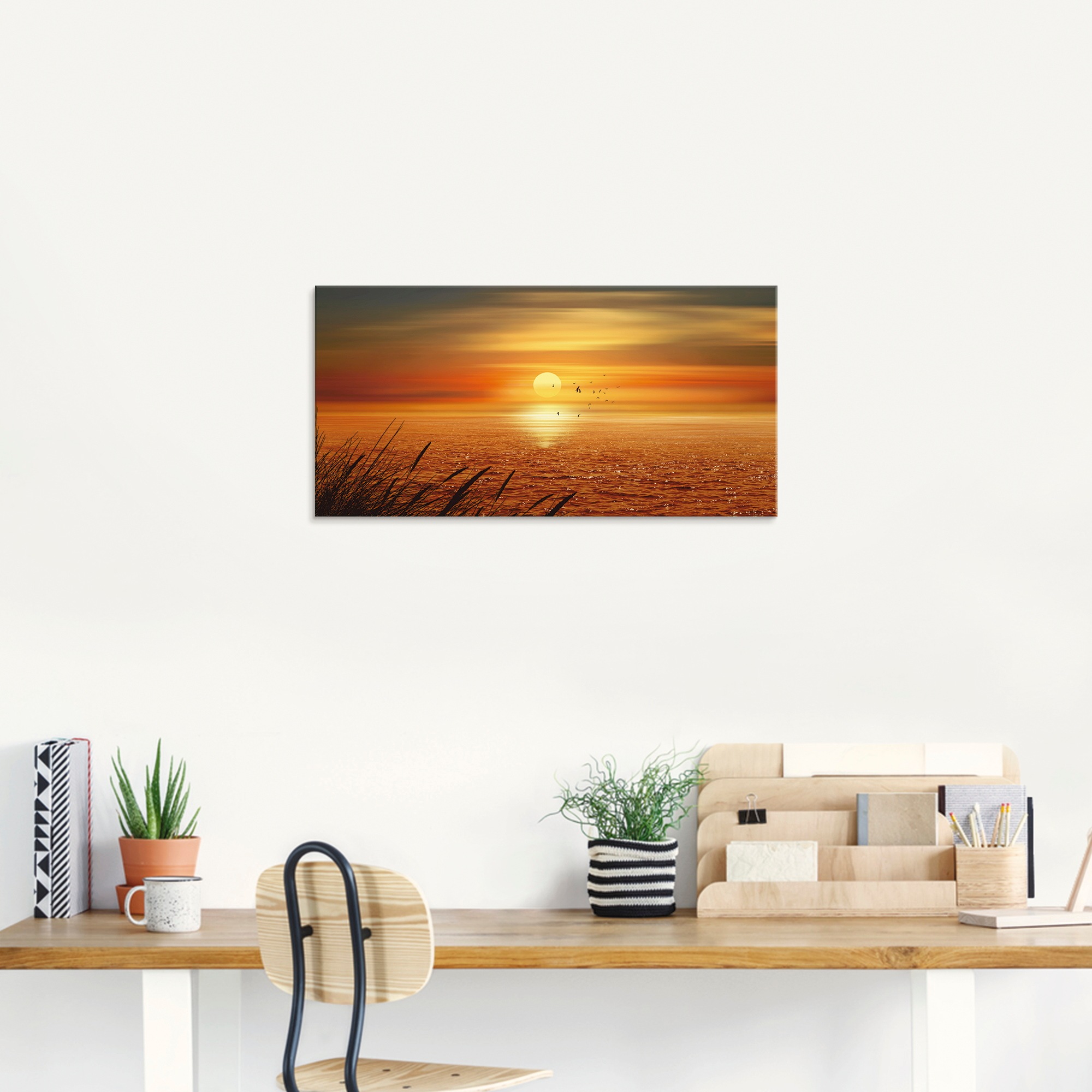 Artland Glasbild "Sonnenuntergang über dem Meer" Sonnenaufgang & -untergang 1 Stk. tlg. in verschiedenen Größen
