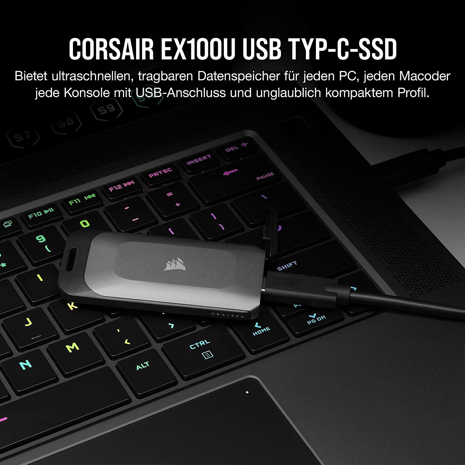 Corsair externe SSD »EX100U Portable USB Storage«, Anschluss USB-C