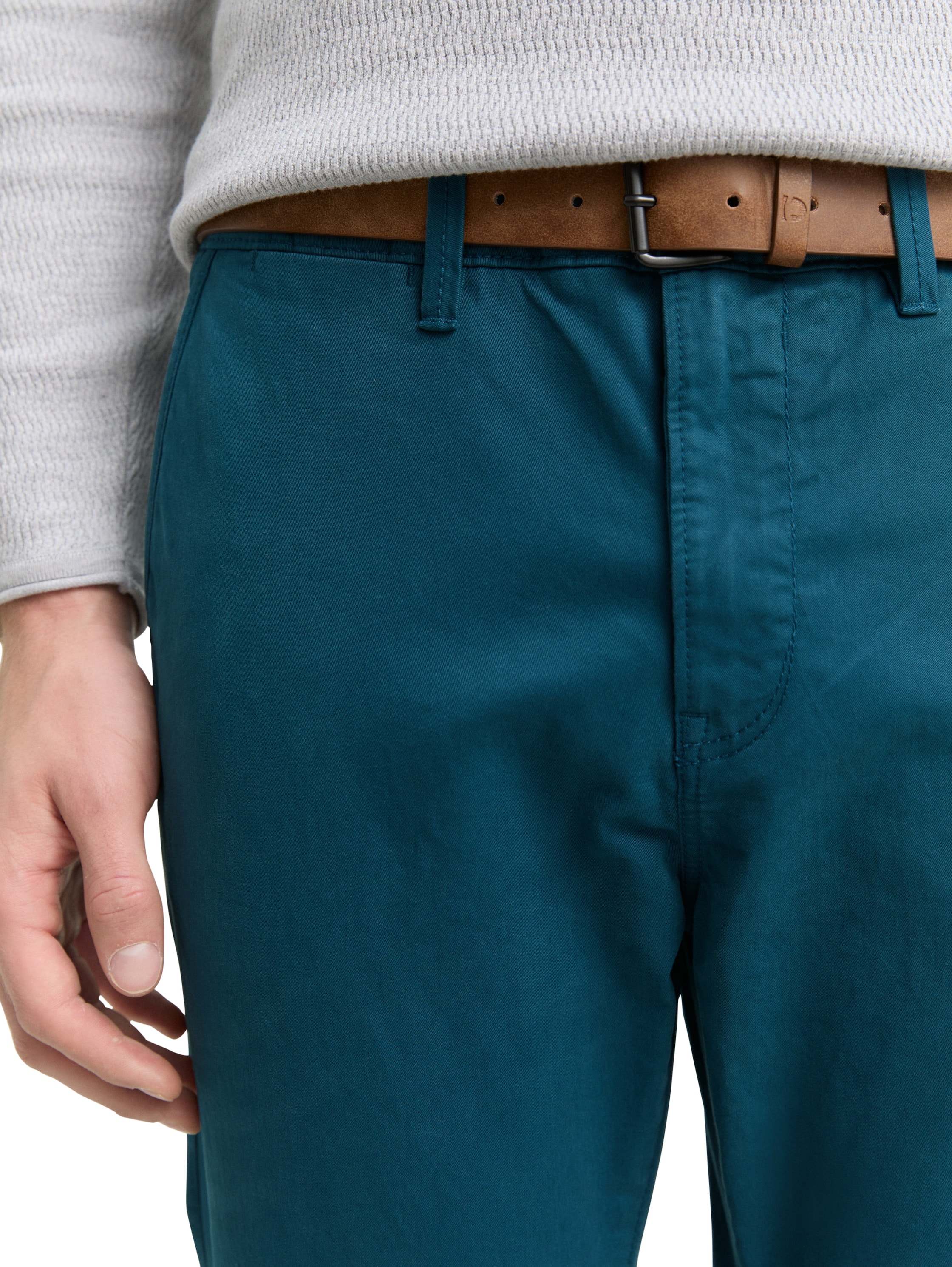 TOM TAILOR Denim Chinohose, mit Gürtel