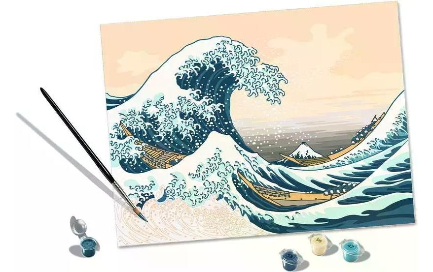 Ravensburger Malen nach Zahlen »CreArt: The Great Wave (Hokusai)«, Mit ausführlicher Malanleitung und Vorlageblatt
