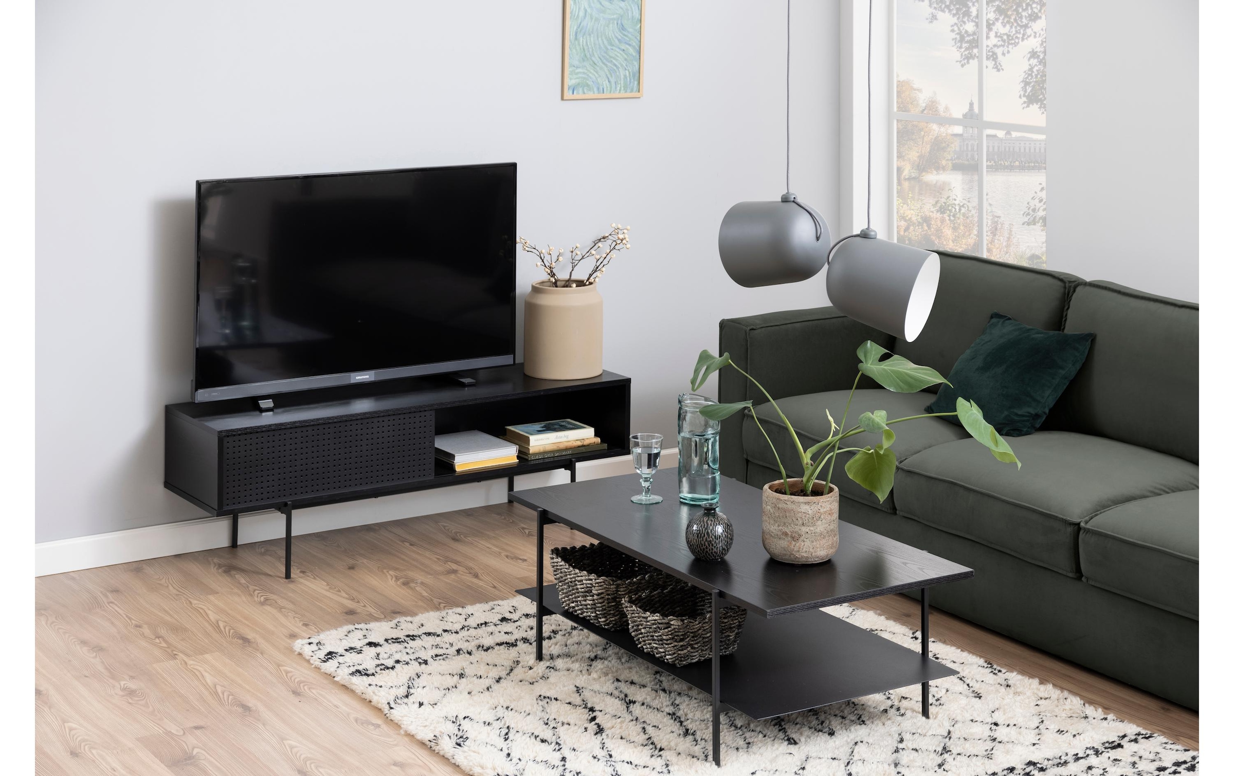 AC Design Konsolentisch »Angus 140 x 40 x 44.5 cm, Schwarz«
