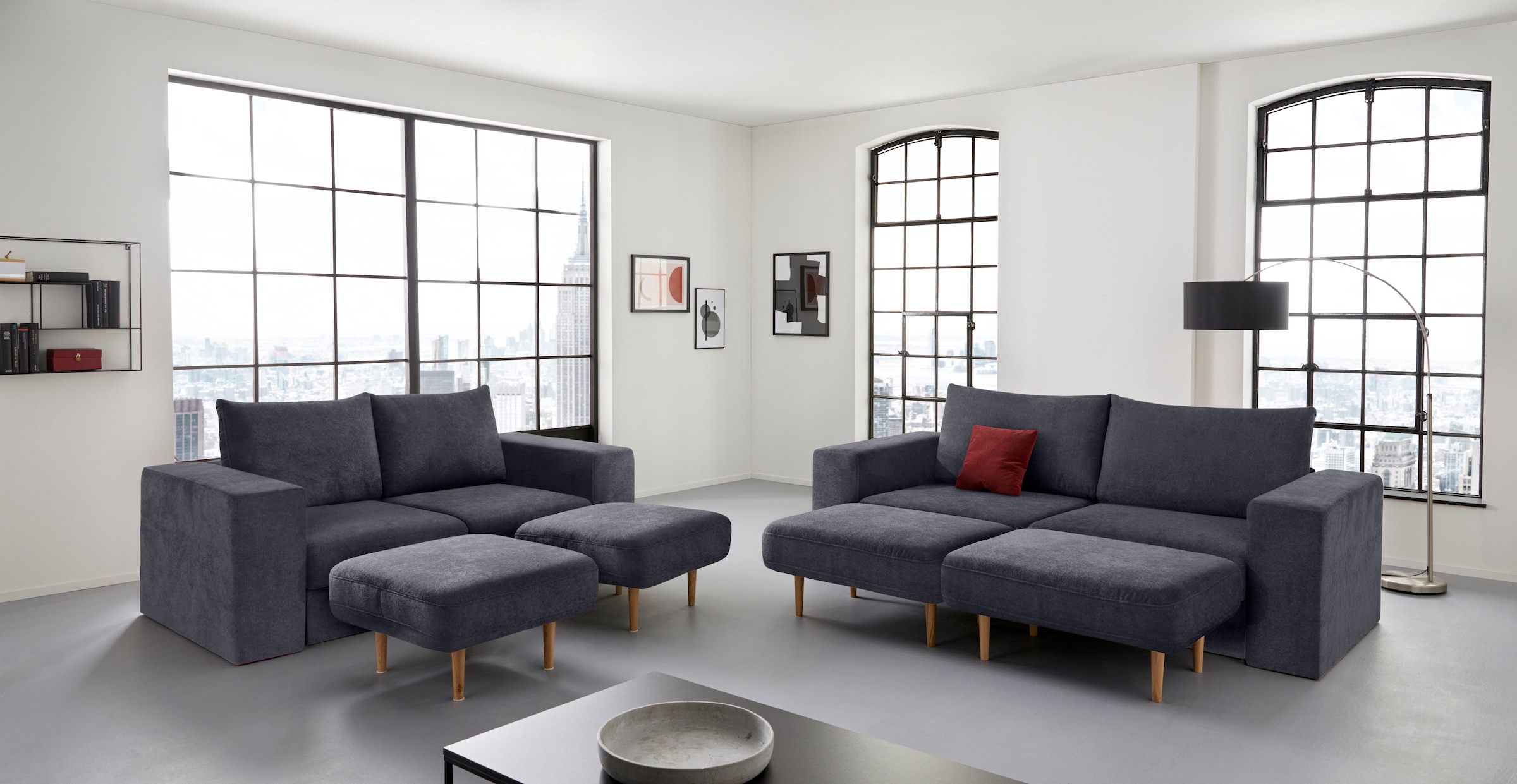 LOOKS by Wolfgang Joop 2,5-Sitzer »Looksv«, Verwandlungssofa: aus Sofa wird Sofa mit 2 Hockern