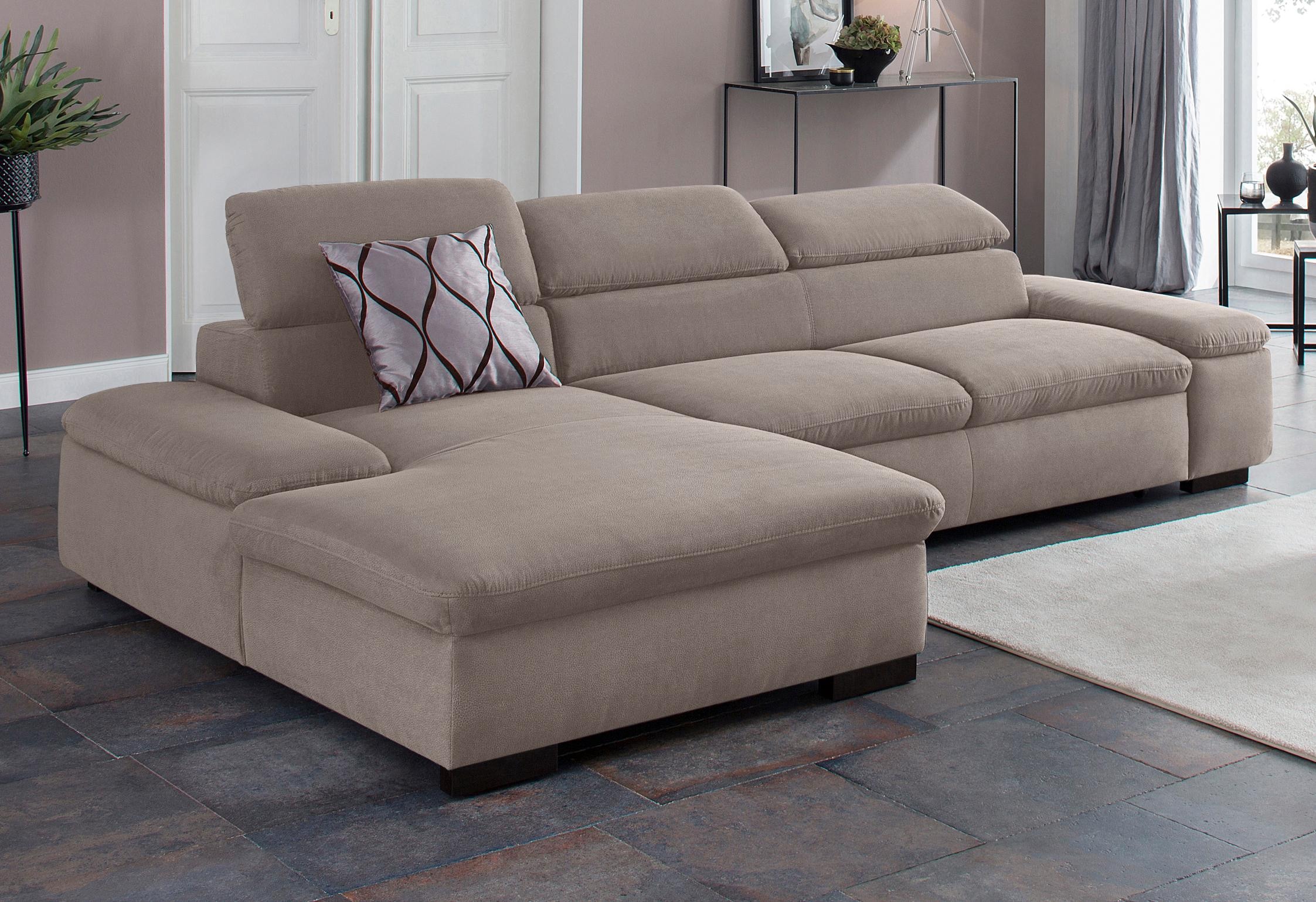 Home affaire Ecksofa "Alberto L-Form" mit Kopfteilverstellung, wahlweise mit Bettfunktion
