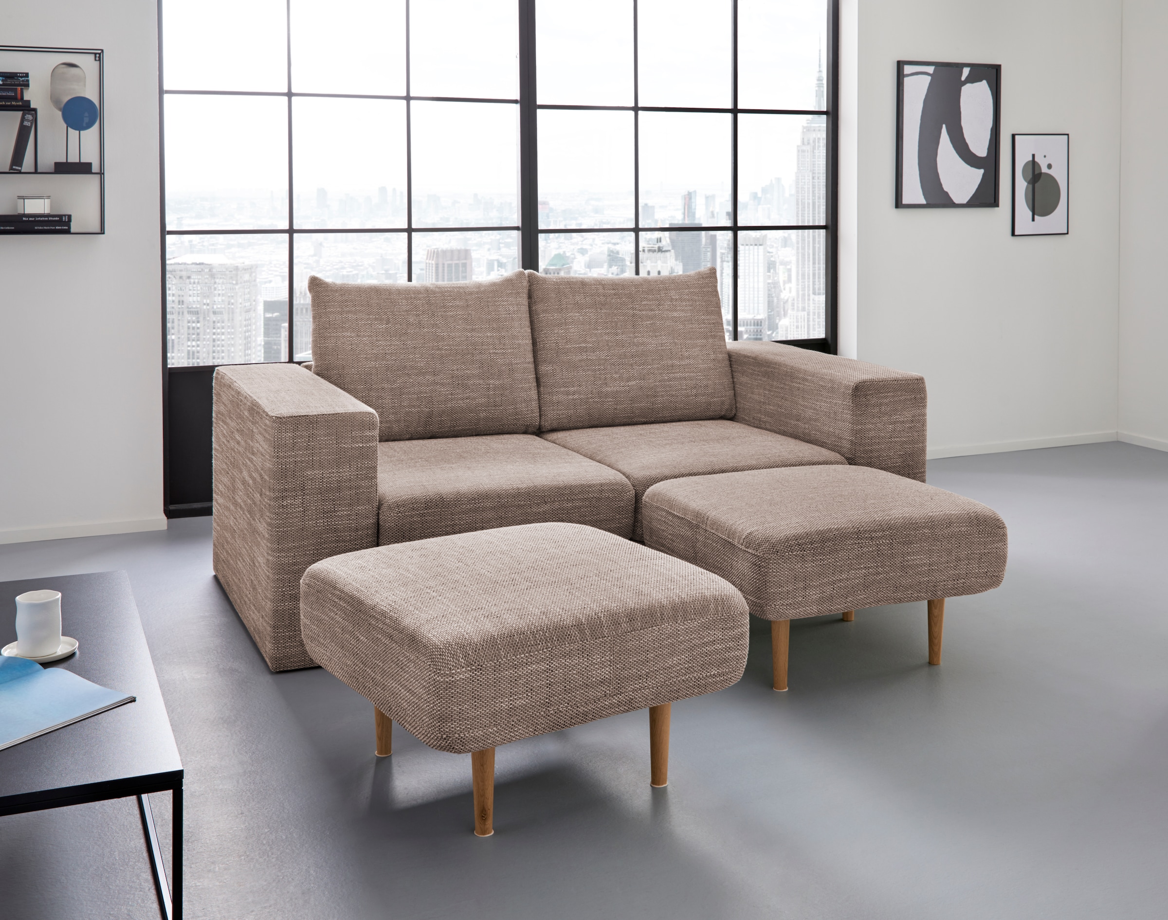 LOOKS by Wolfgang Joop 2,5-Sitzer »Looksv«, Verwandlungssofa: aus Sofa wird Sofa mit 2 Hockern