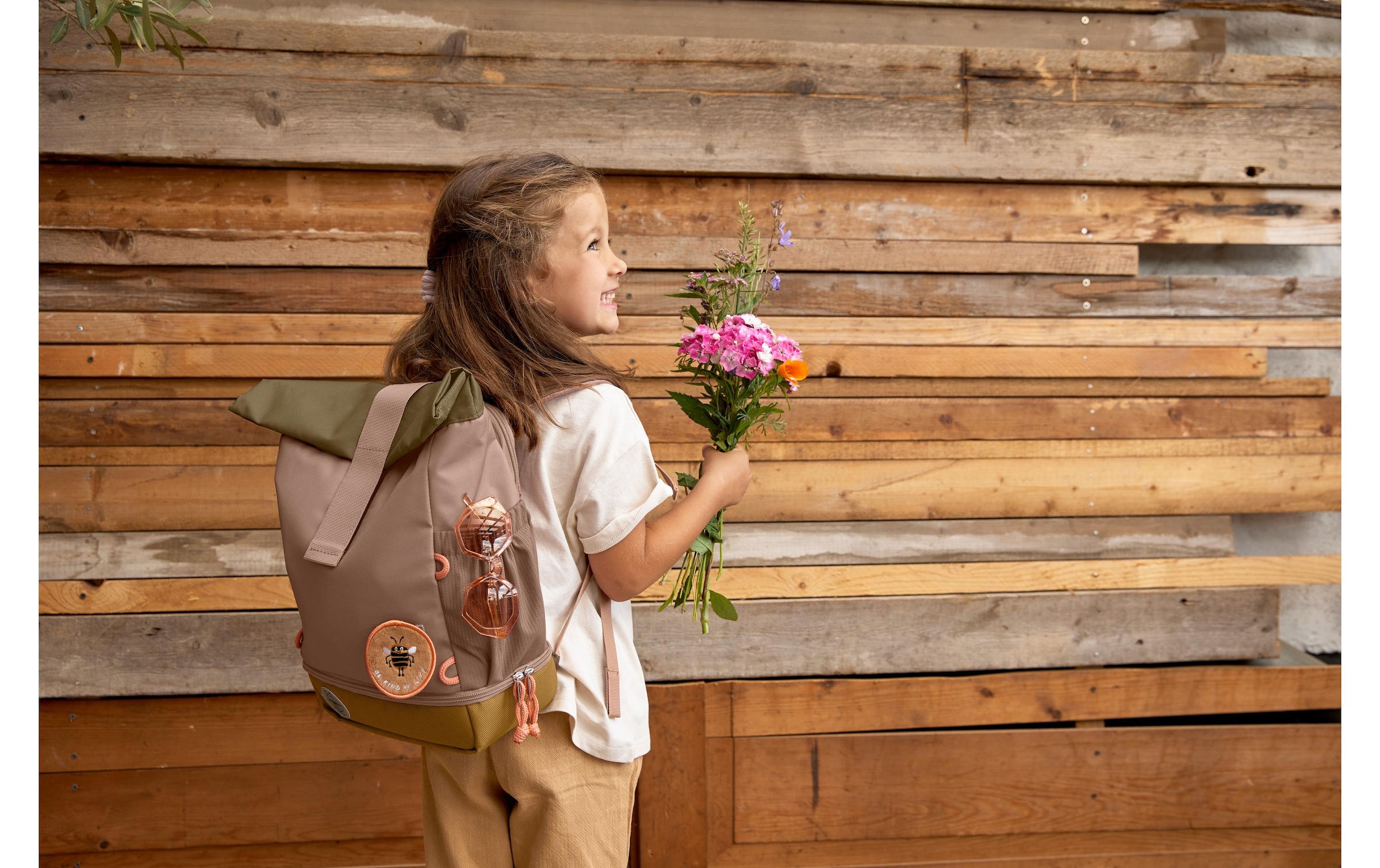 LÄSSIG Kinderrucksack »Mini Rolltop Nature Haselnuss«