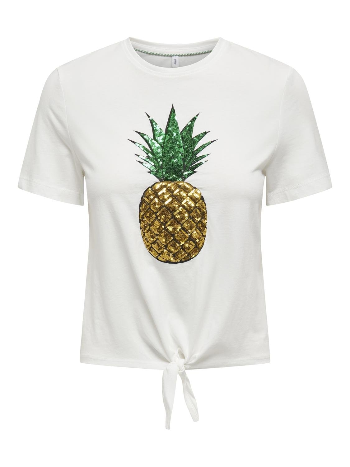 ONLY Kurzarmshirt »ONLKITA LIFE S/S FRUIT KNOT TOP BOX JRS«