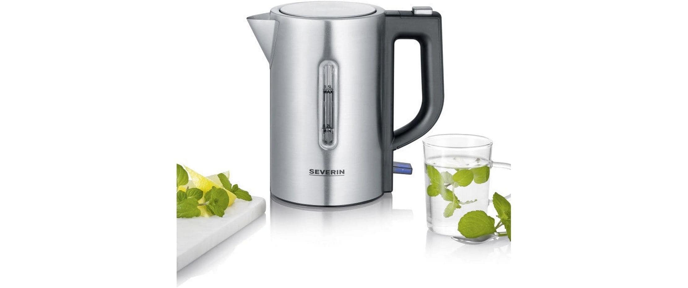 Severin Wasserkocher »WK 3647 0.5 l, Silber«, 0,5 l, 1100 W