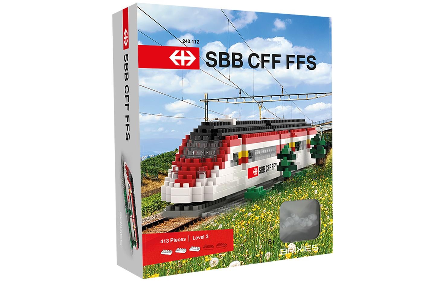 Brixies Spielbausteine »BRIXIES Bausteinmodell SBB Zug«, (413 St.)