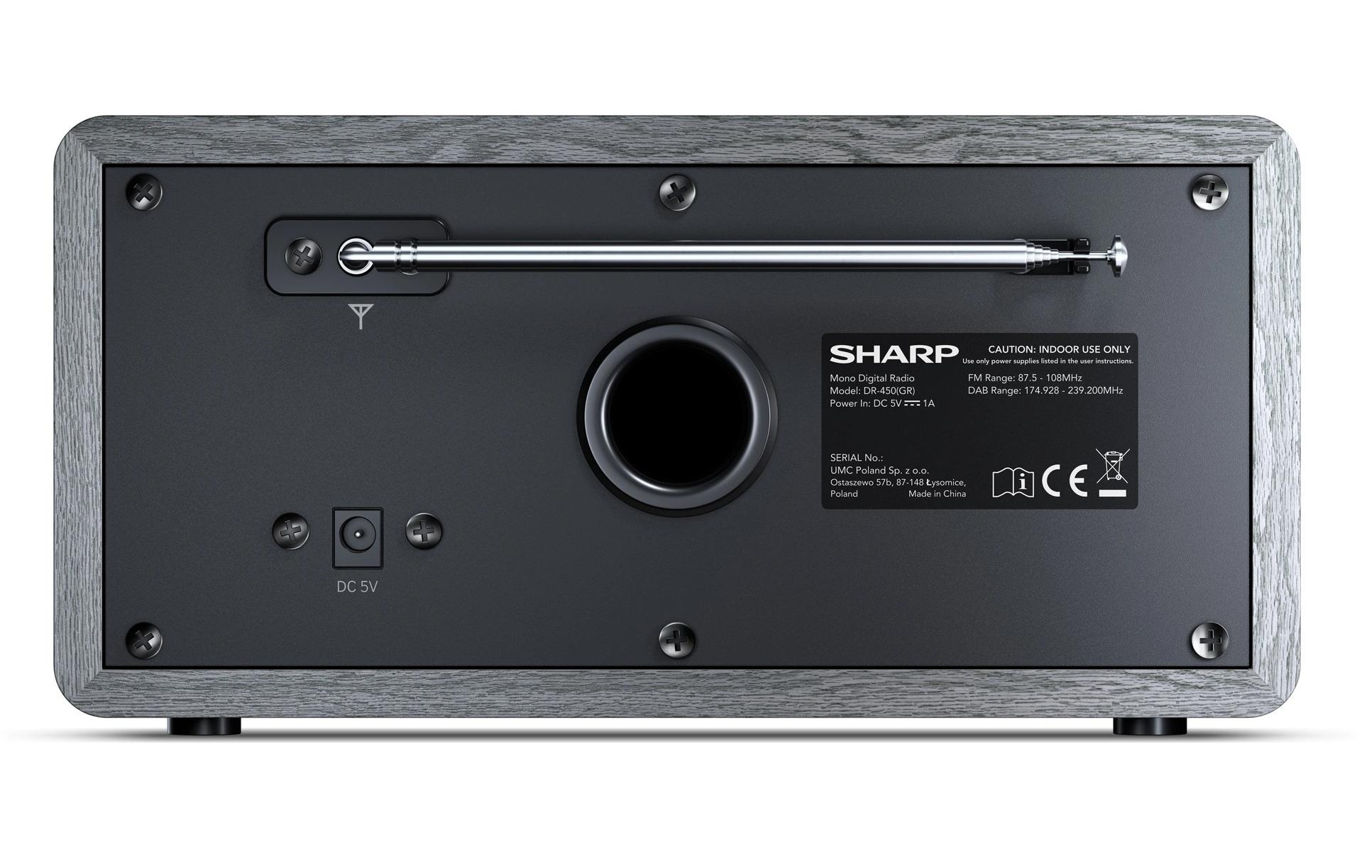 Sharp Digitalradio (DAB+) »DR-450 Grau«, (Bluetooth Digitalradio (DAB+)-FM-Tuner)