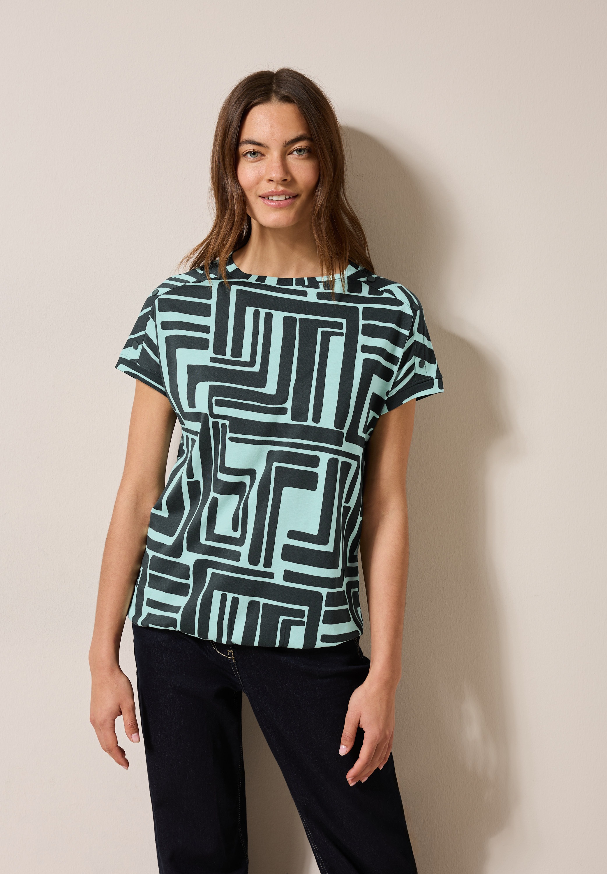 Cecil T-Shirt mit All-Over Print