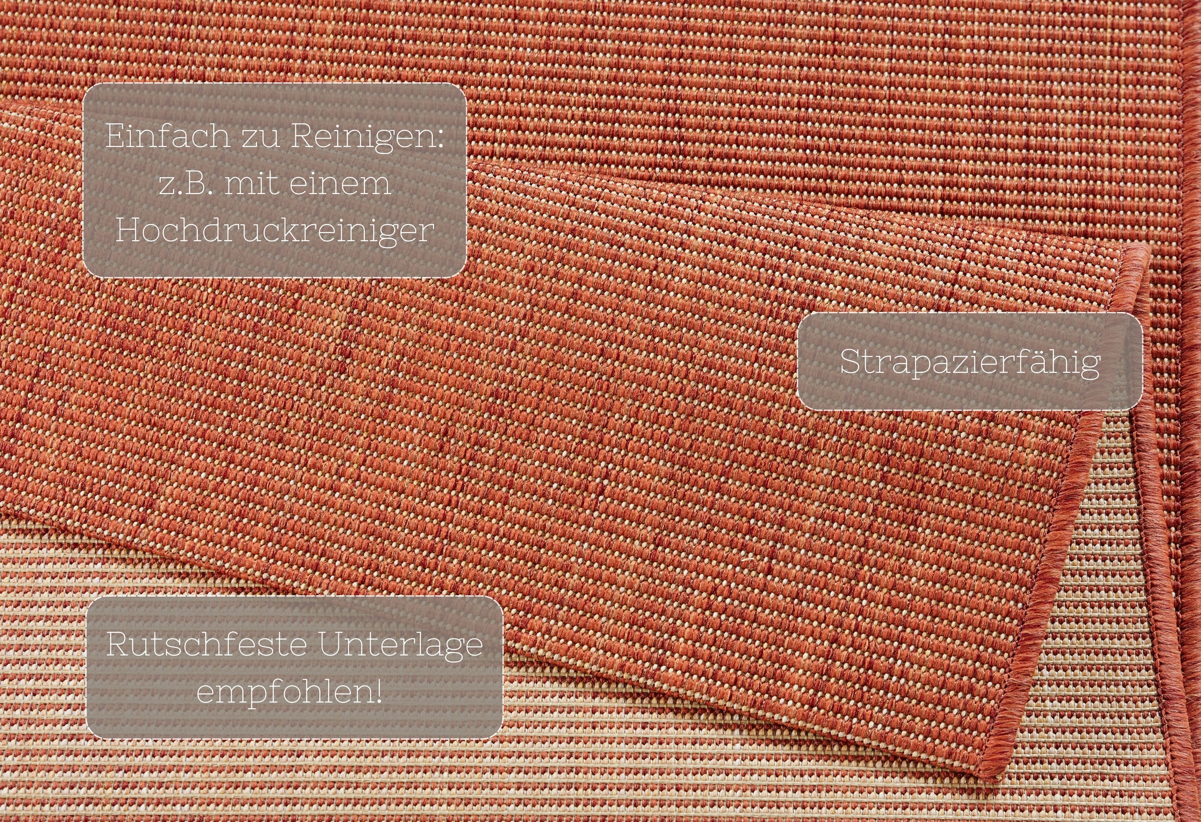 NORTHRUGS Teppich »Match«, rechteckig, 8 mm Höhe, In-& Outdoor, Kurzflor, Läufer, Modern, Unifarben, Wohnzimmer, Balkon