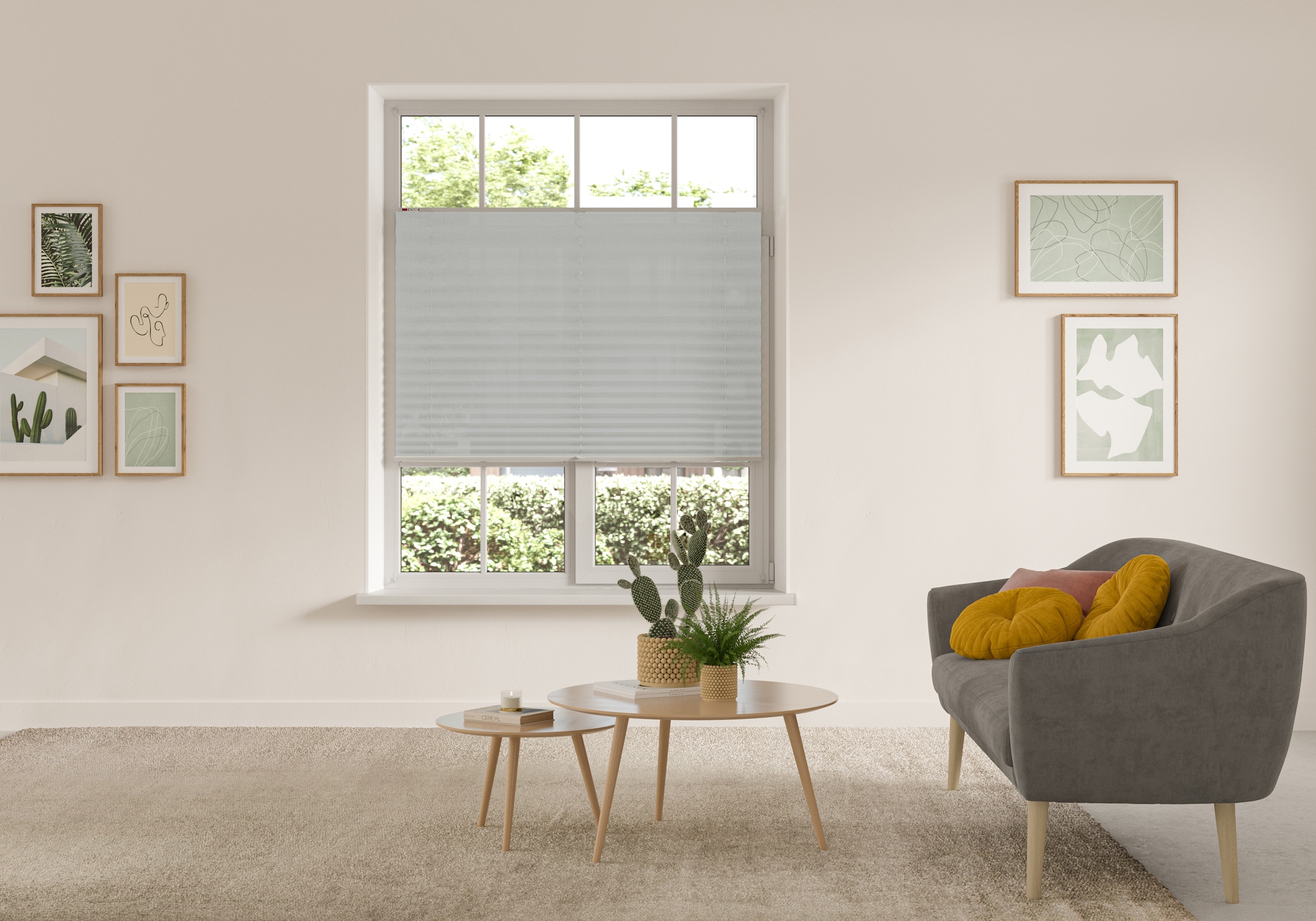 my home Plissee »DAHRA«, Lichtschutz, ohne Bohren, verspannt, im Fixmass, Crushed-Optik